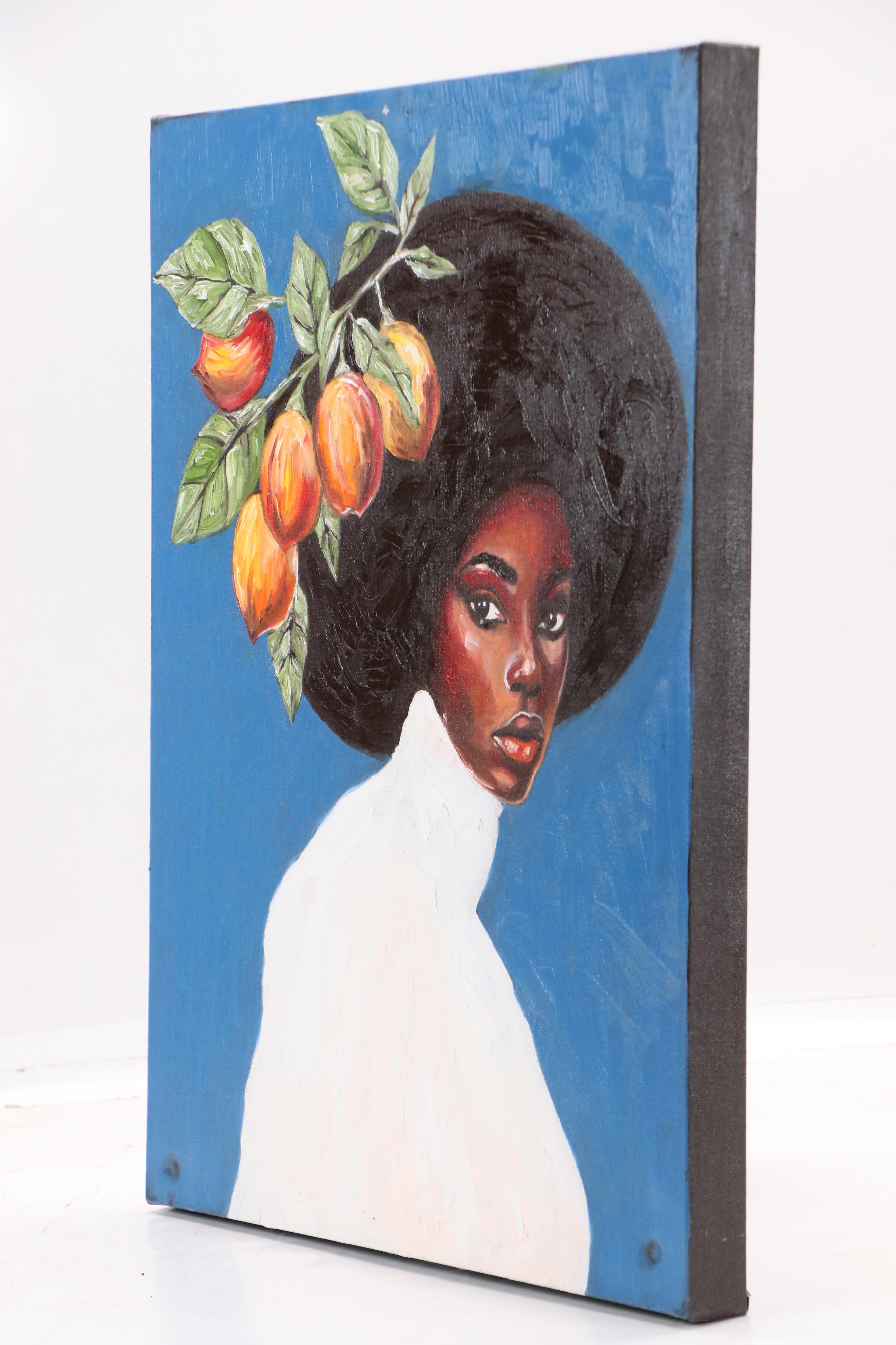 Oluwakemi Omowaire Oil Portrait "Ade Sewa II," 21st Century