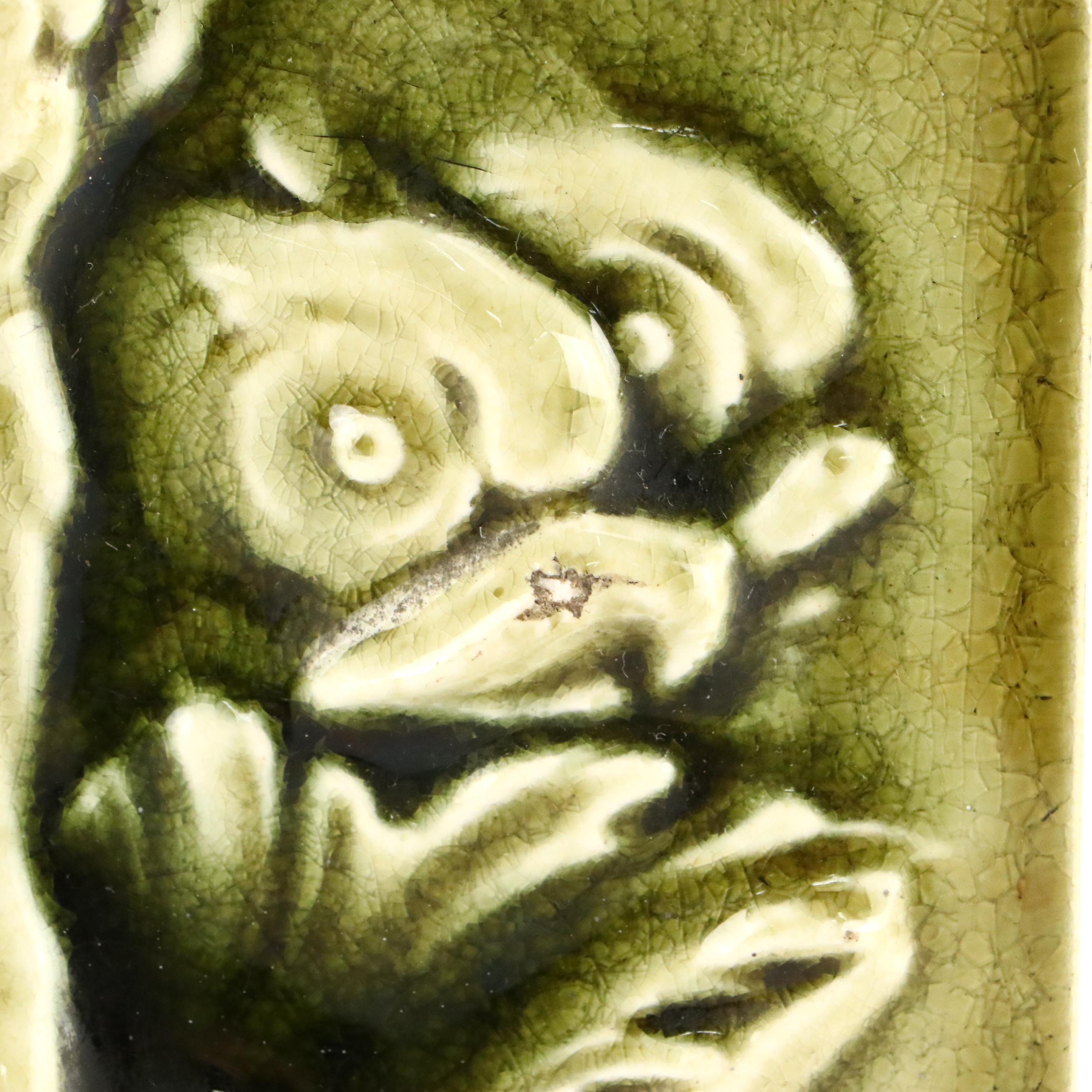 The Hamilton Tile Works Art Nouveau Style Poseidon Tile, Late 19th/Early 20th C.