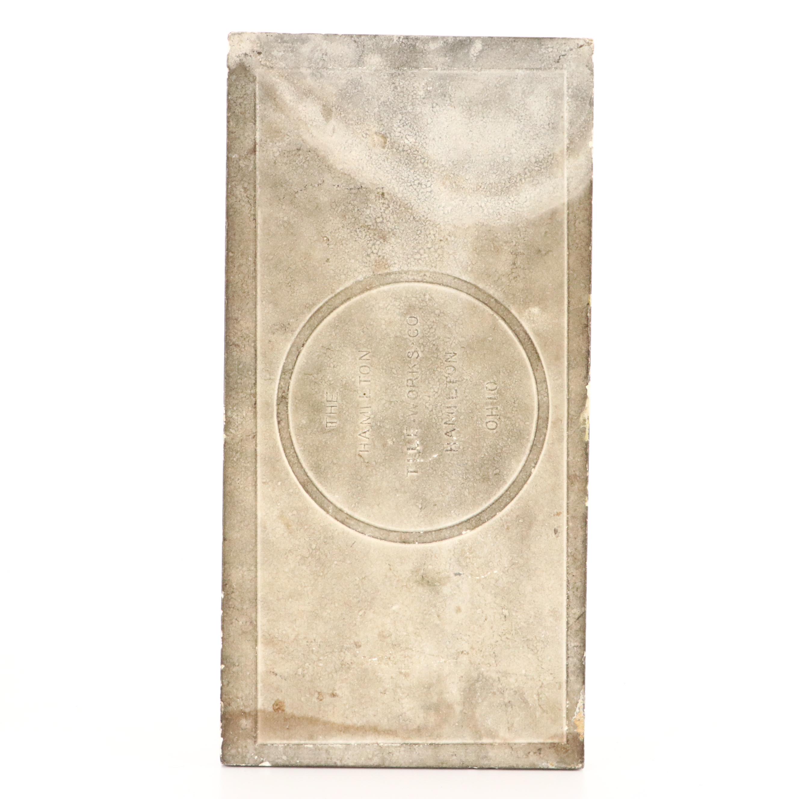 The Hamilton Tile Works Art Nouveau Style Poseidon Tile, Late 19th/Early 20th C.