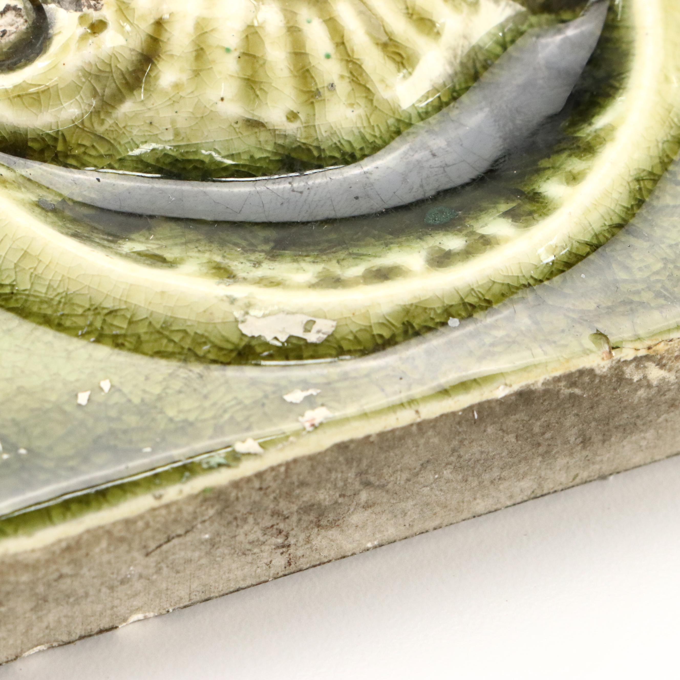 The Hamilton Tile Works Art Nouveau Style Poseidon Tile, Late 19th/Early 20th C.