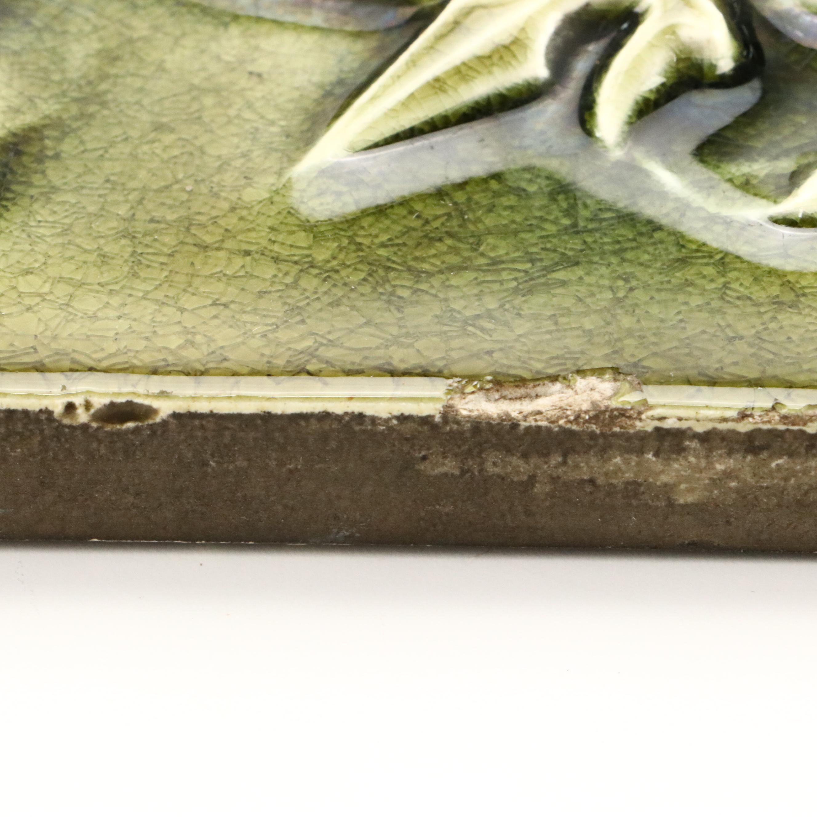 The Hamilton Tile Works Art Nouveau Style Poseidon Tile, Late 19th/Early 20th C.