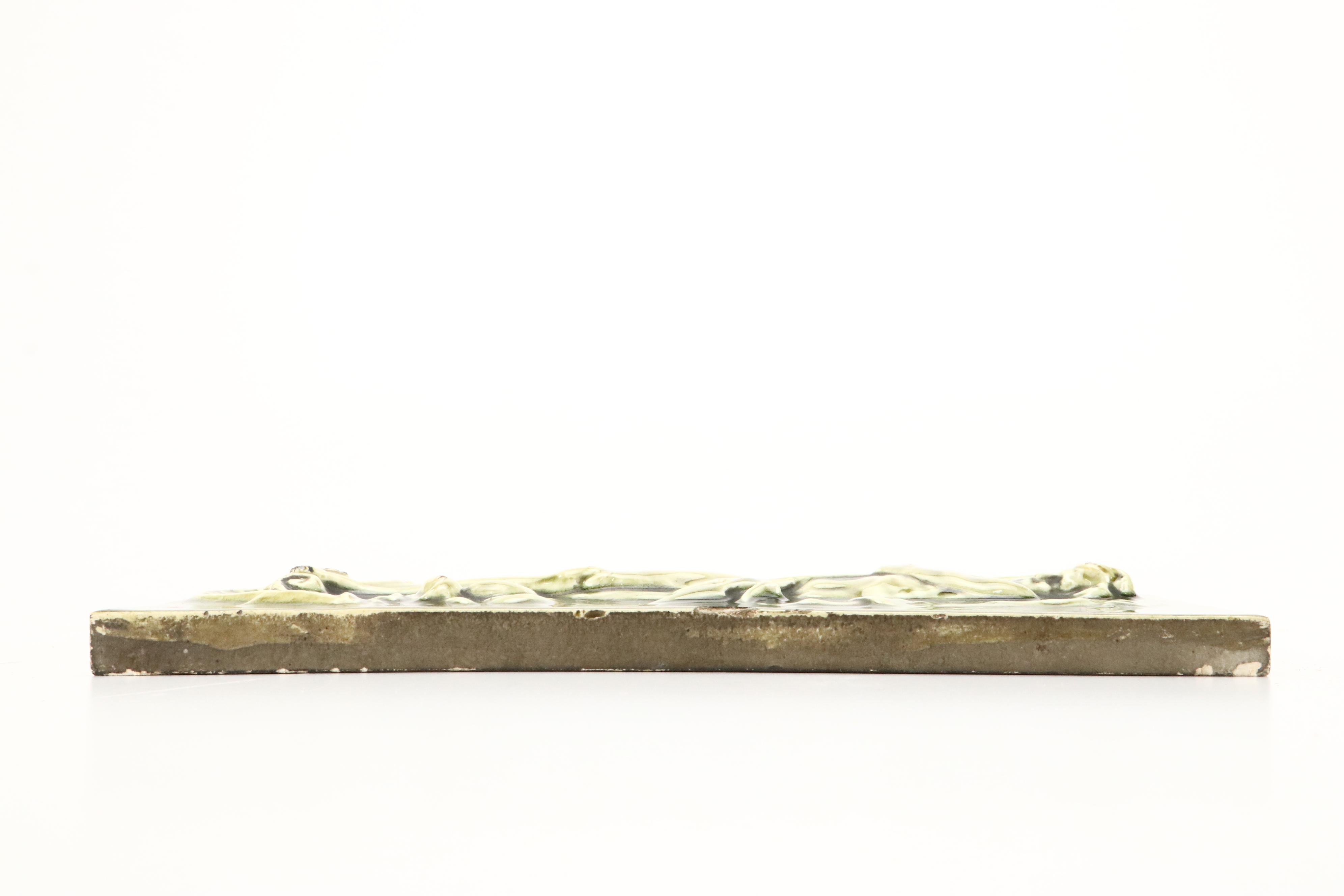 The Hamilton Tile Works Art Nouveau Style Poseidon Tile, Late 19th/Early 20th C.