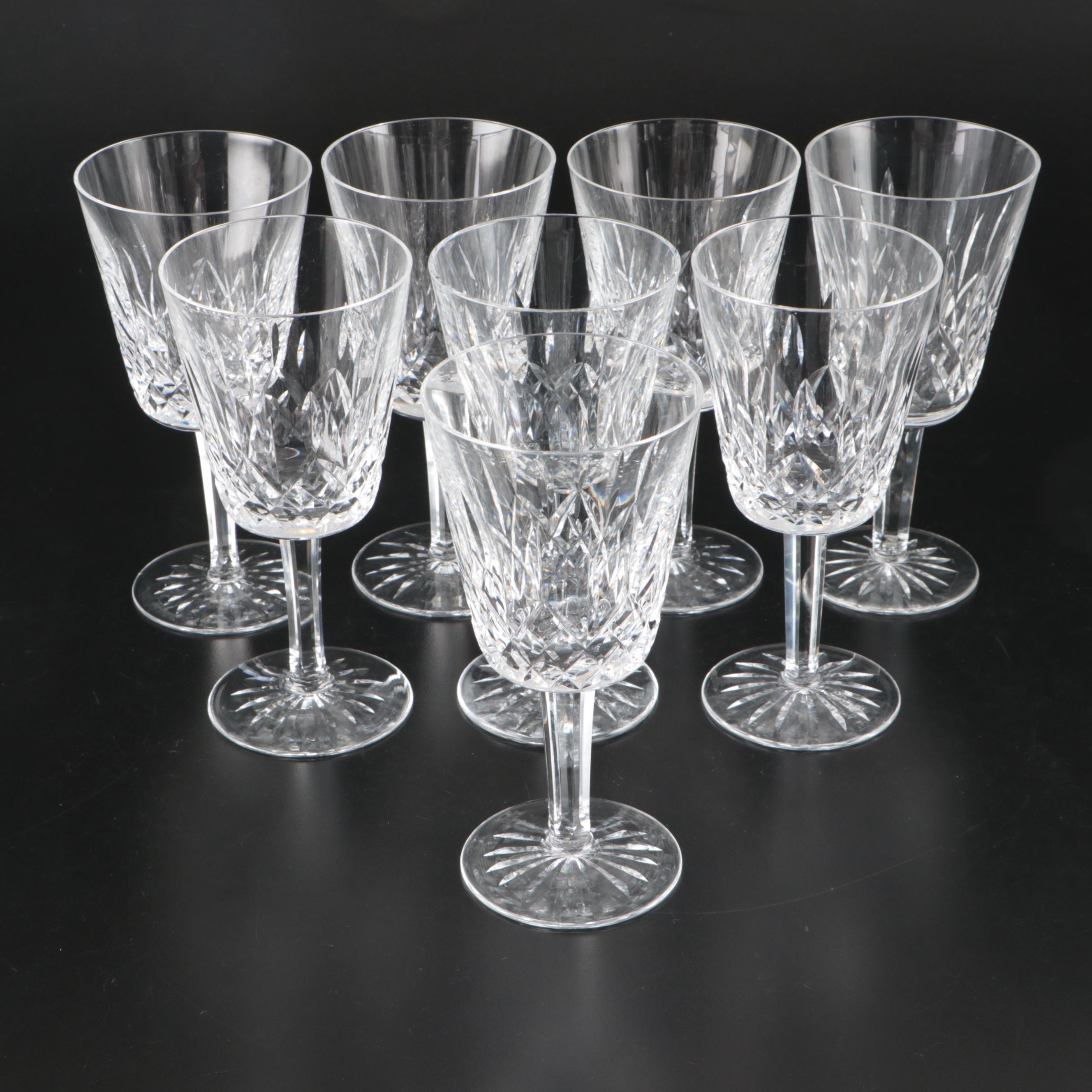 Waterford Crystal "Lismore" Water Goblets, Mid to Late 20th Century