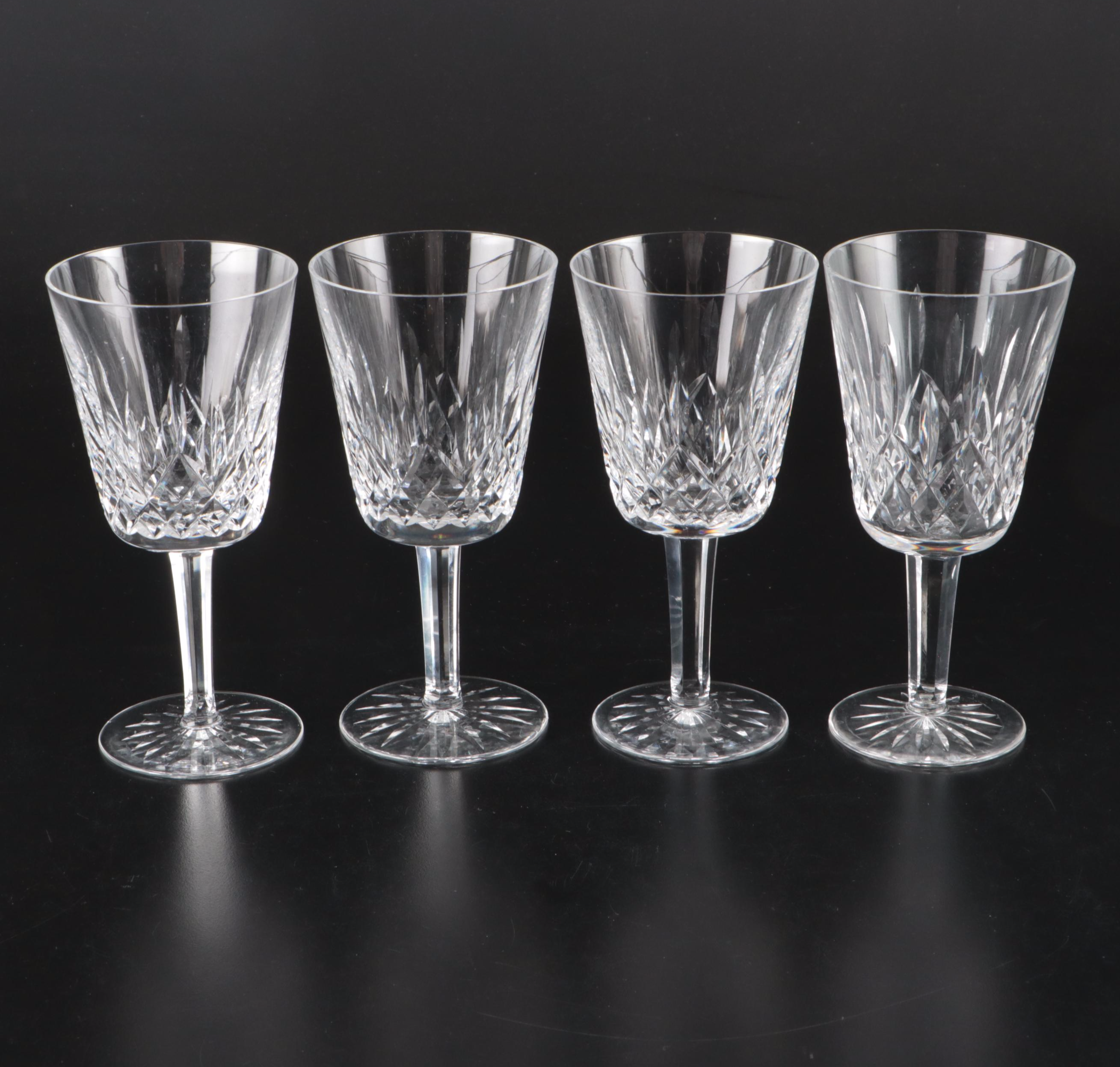 Waterford Crystal "Lismore" Water Goblets, Mid to Late 20th Century