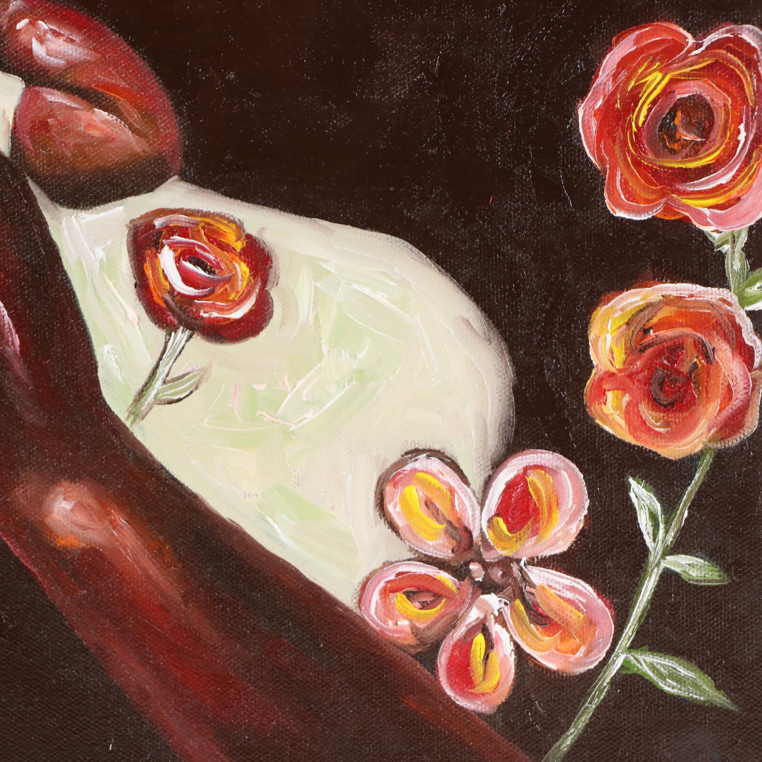 Oluwakemi Omowaire Oil Portrait "Mother And Child.," 21st Century