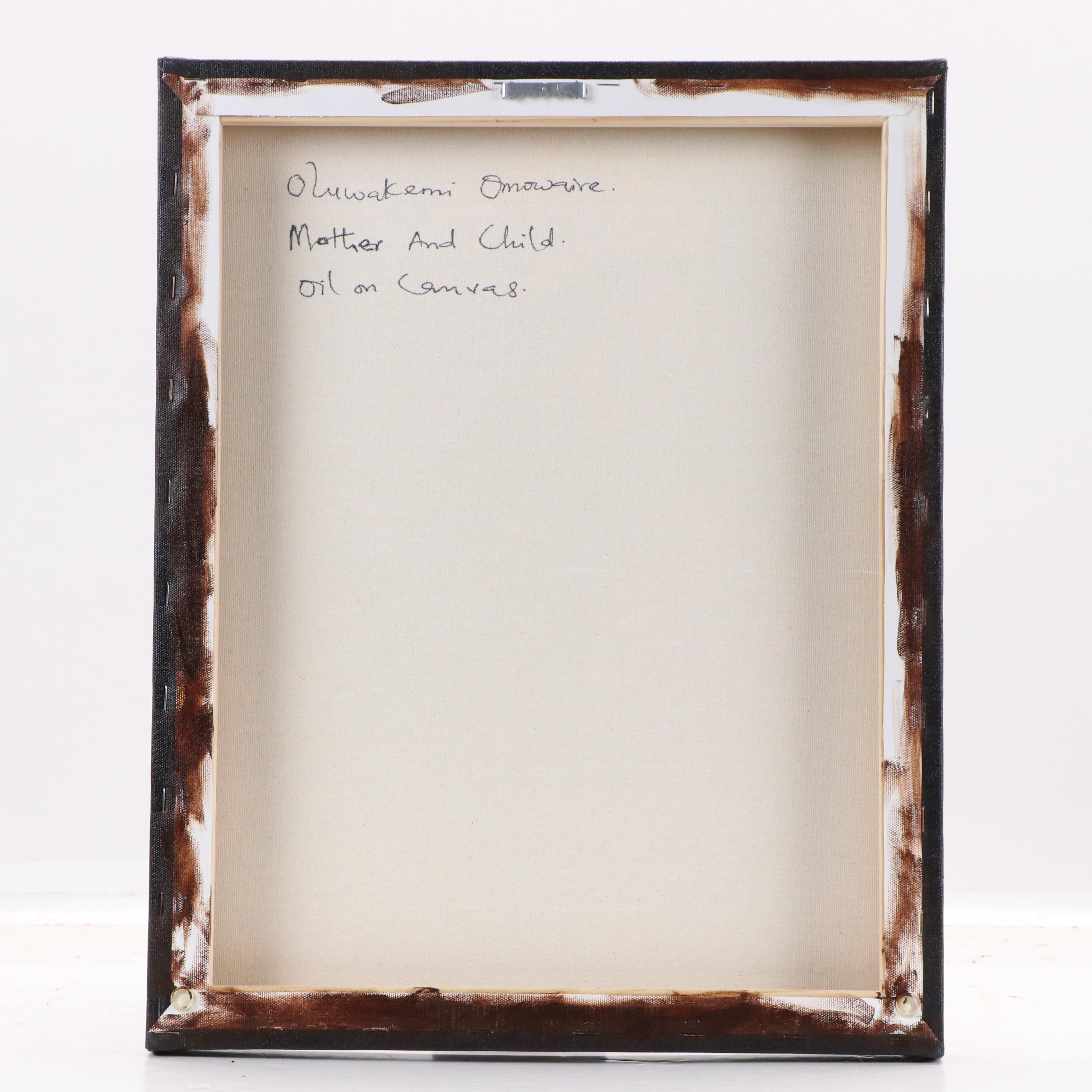 Oluwakemi Omowaire Oil Portrait "Mother And Child.," 21st Century