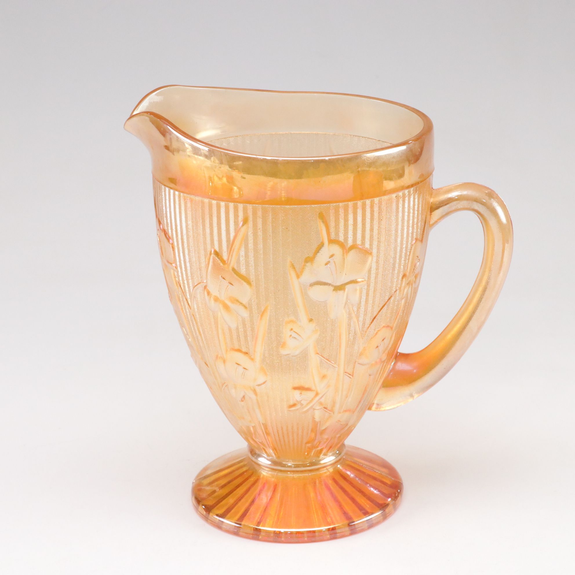 Jeannette "Iris Iridescent" Pitcher & Other Carnival Glass Bowls