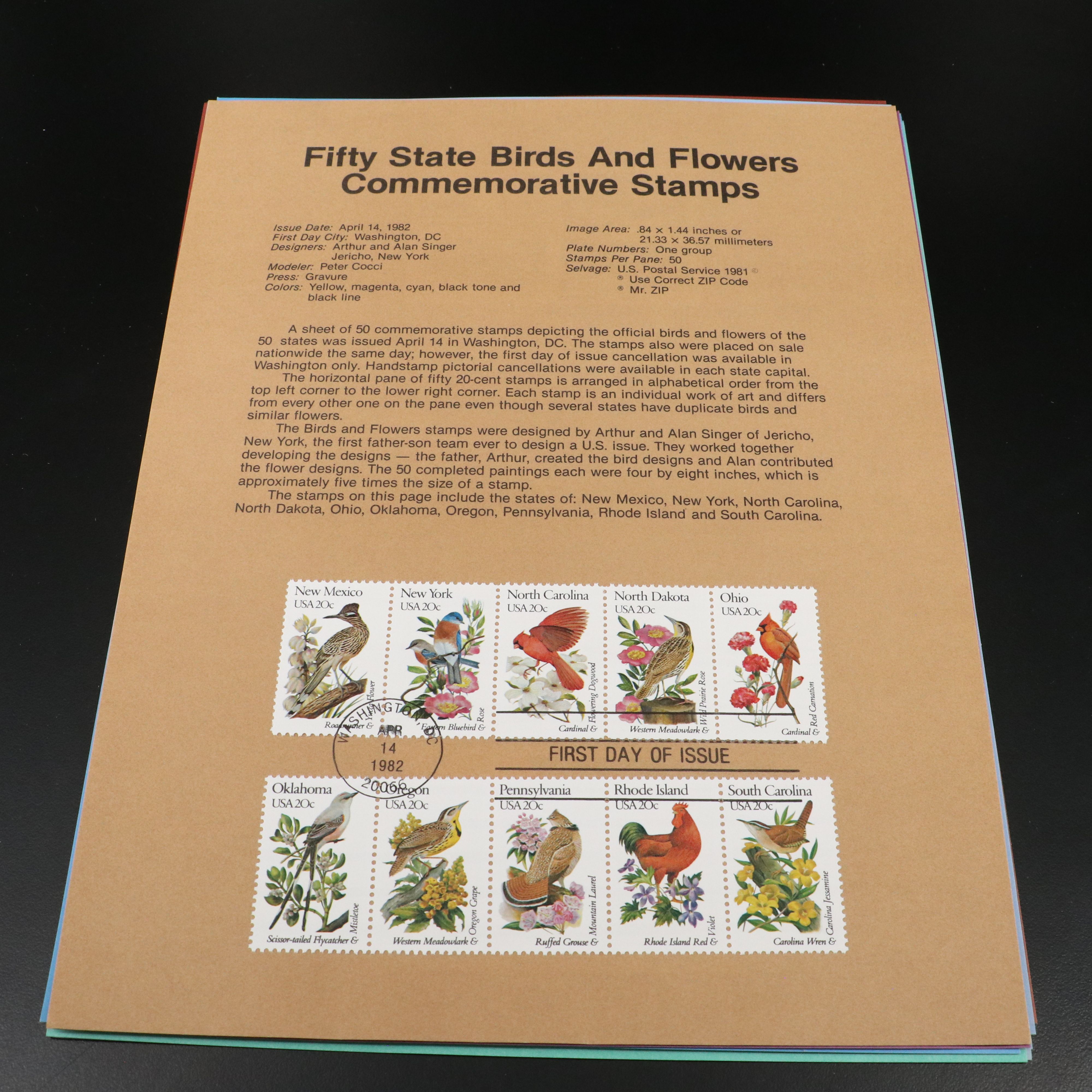 340 Panels of First Day Of Issue Commemorative U.S. Postage Stamps, 1970s-1980s