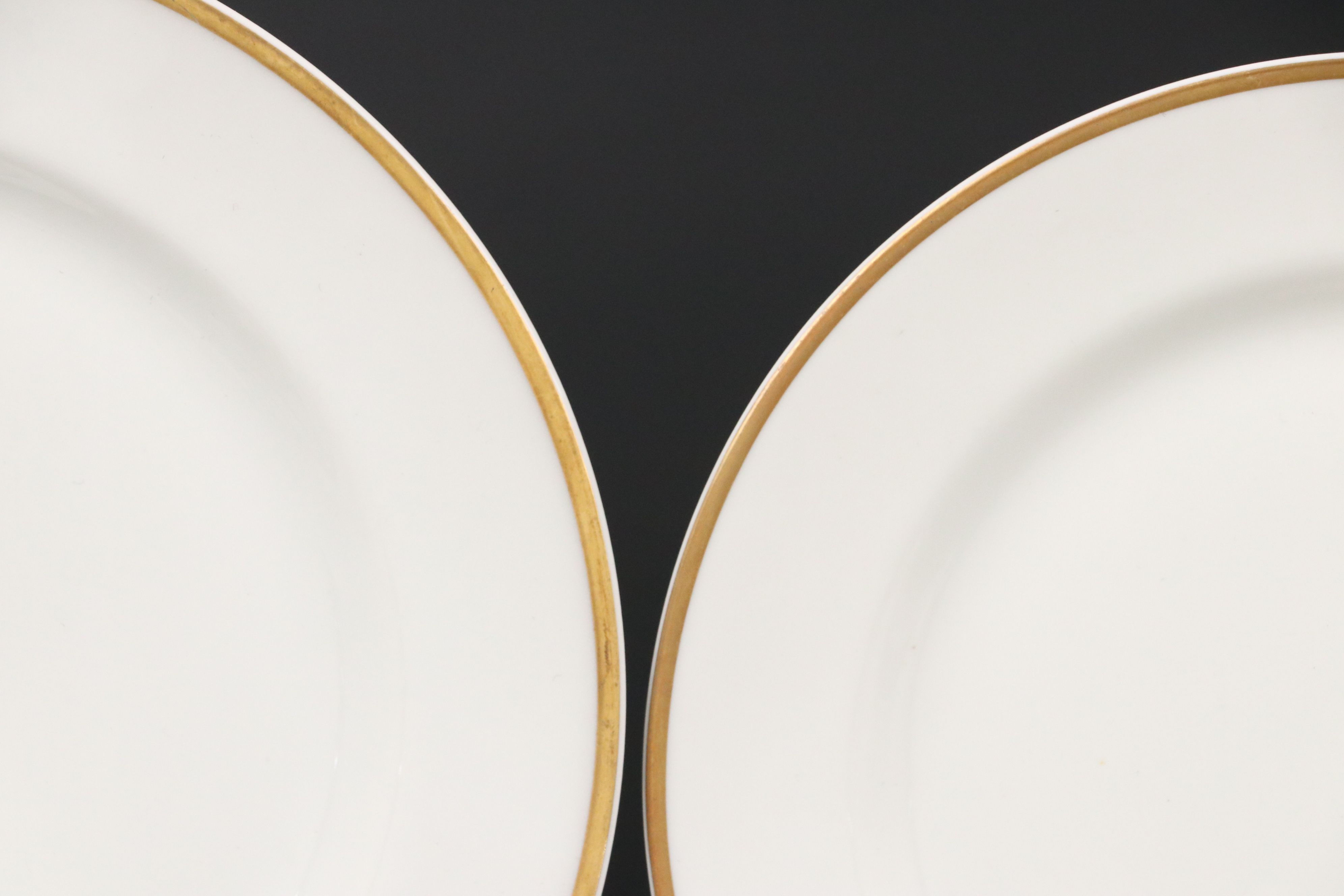 Bernardaud "Vienne" Cups and Saucers and Other Gilt Porcelain Dinnerware