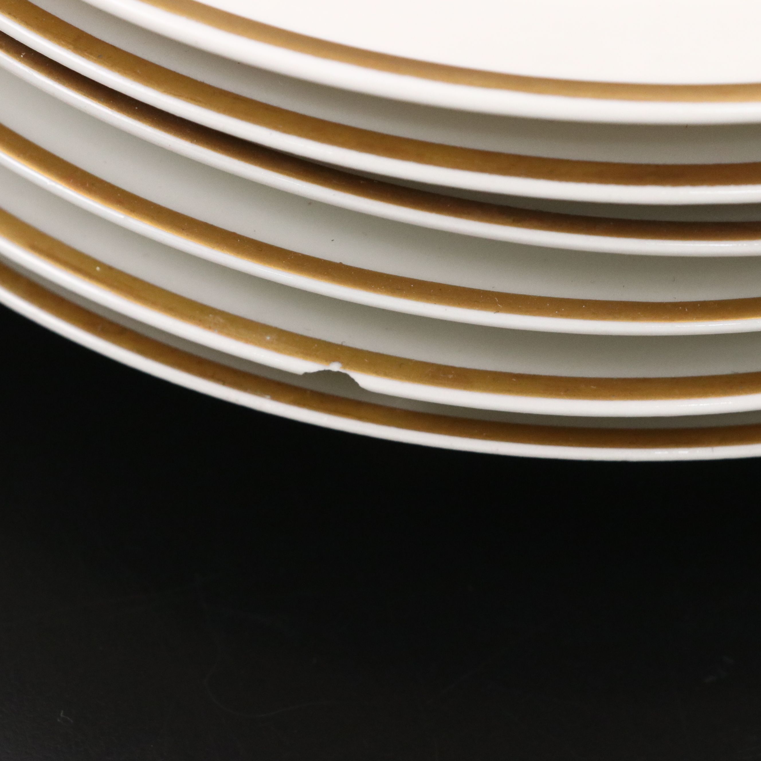 Bernardaud "Vienne" Cups and Saucers and Other Gilt Porcelain Dinnerware