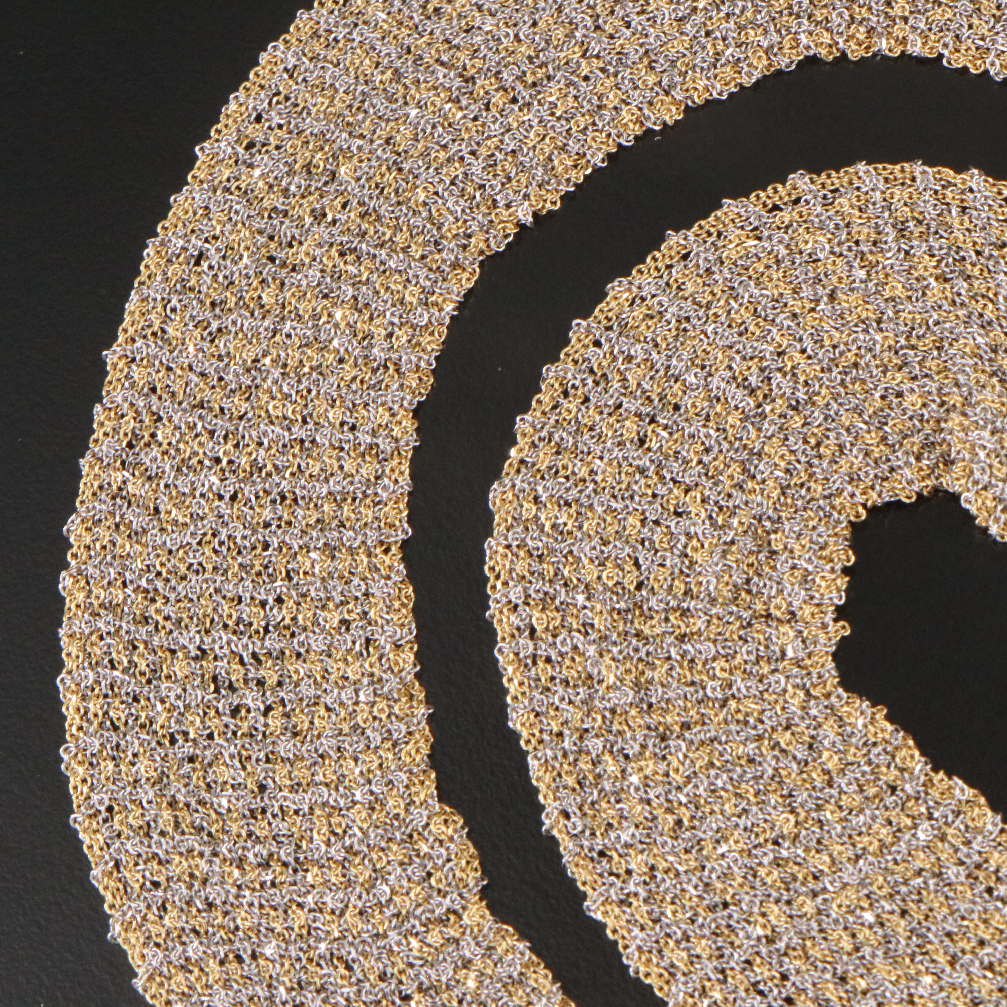 Italian 18K Two-Tone Woven Mesh Scarf Necklace