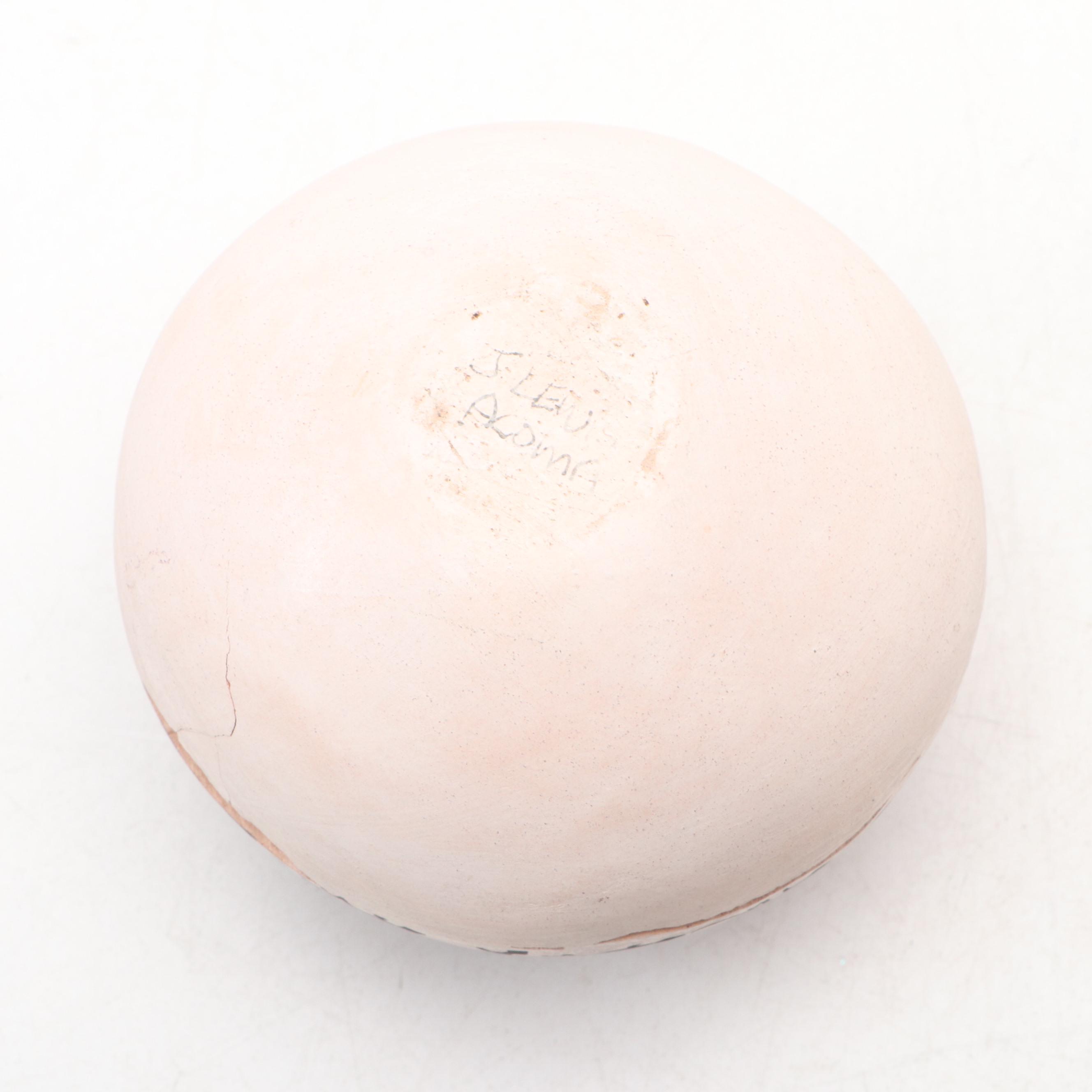 Artist Signed Acoma Pueblo Seed Pot with Art Pottery Ceramic Bowl