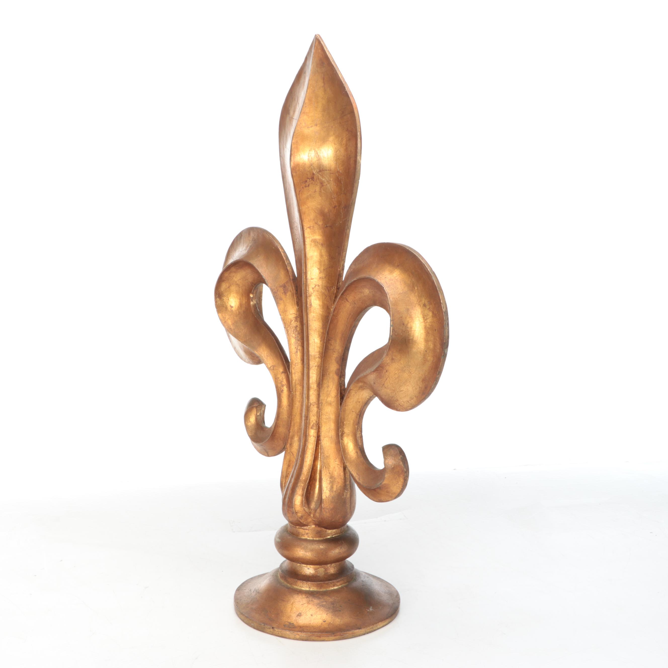 Gold Finish Resin "Fleur de Lis" Figure