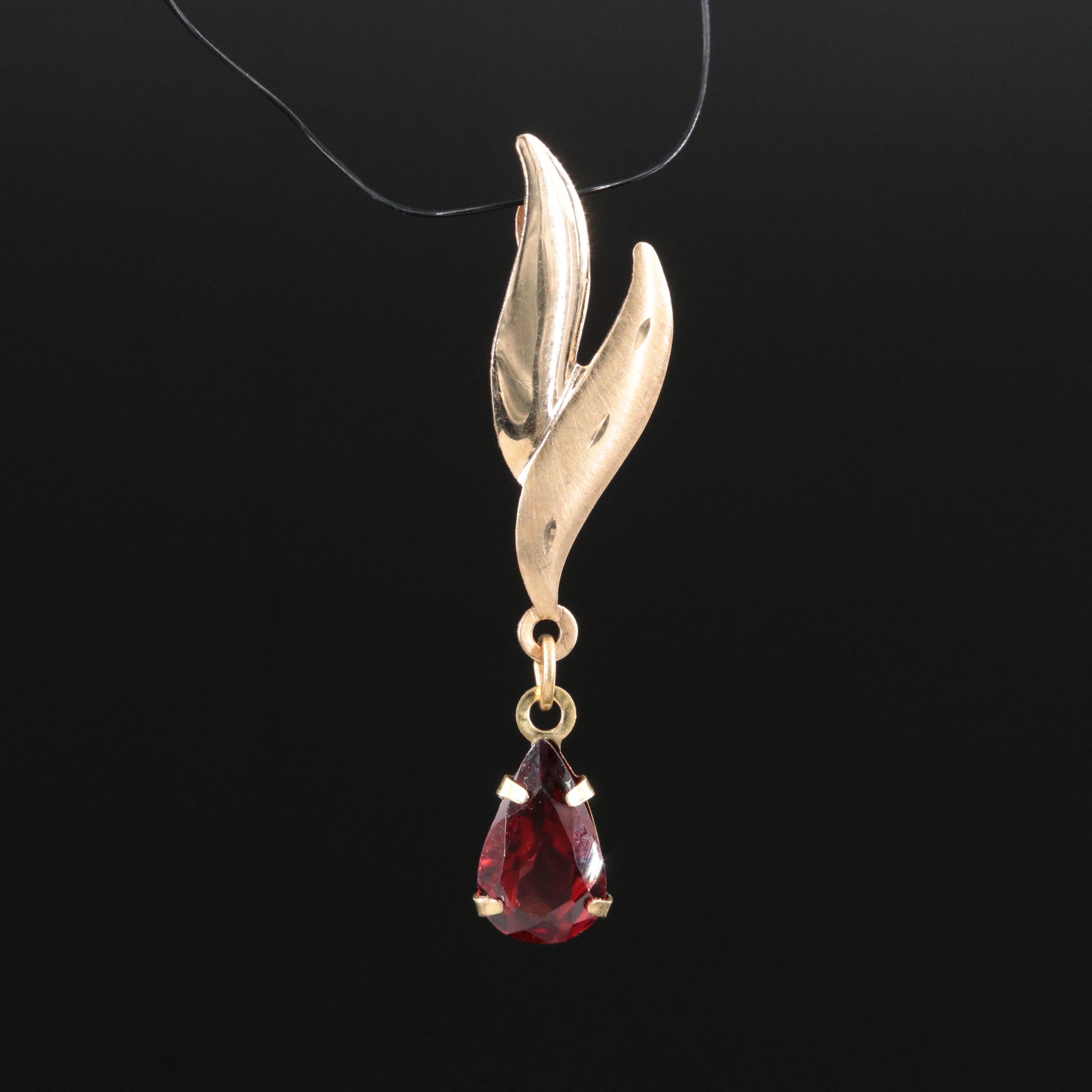 14K Garnet Pendant