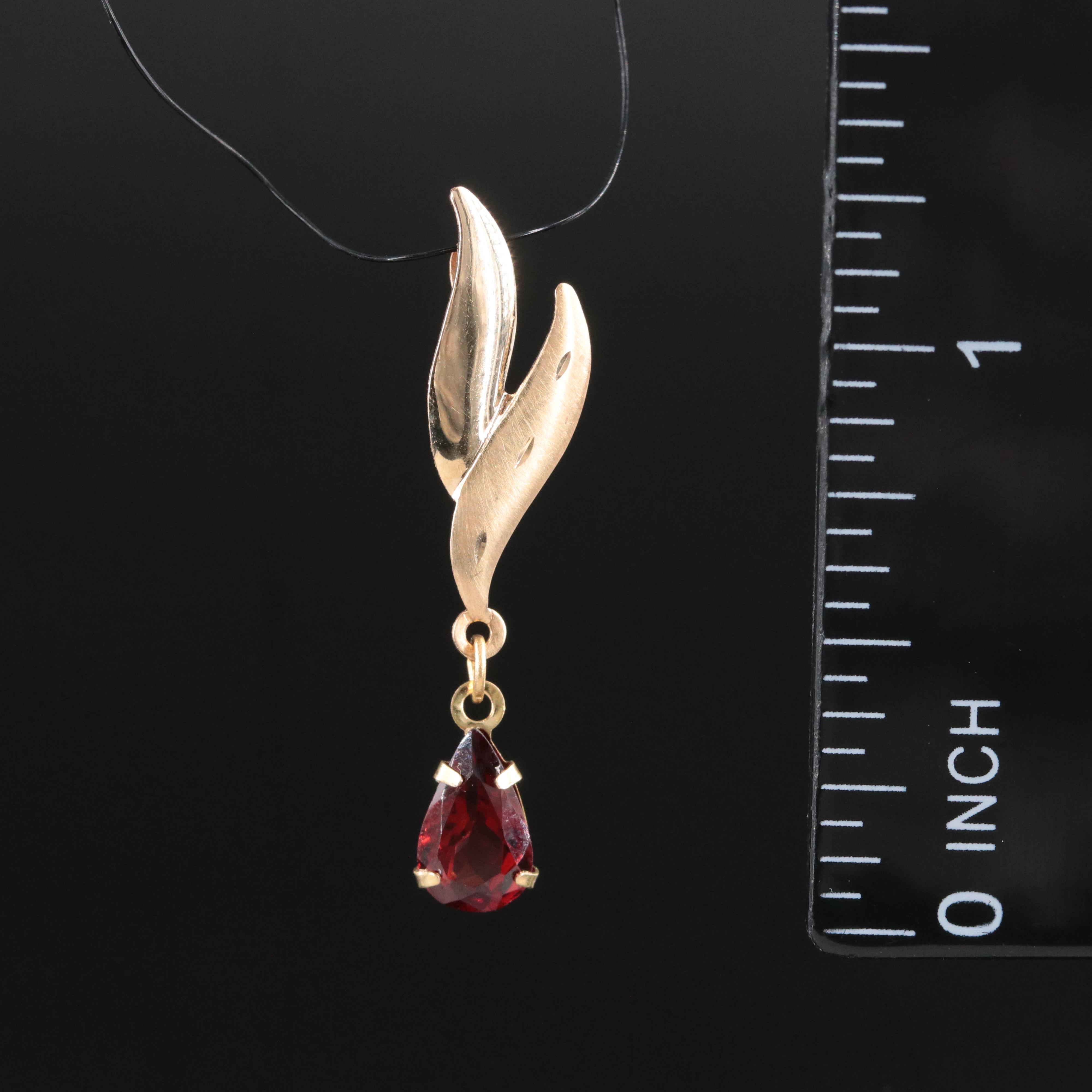 14K Garnet Pendant