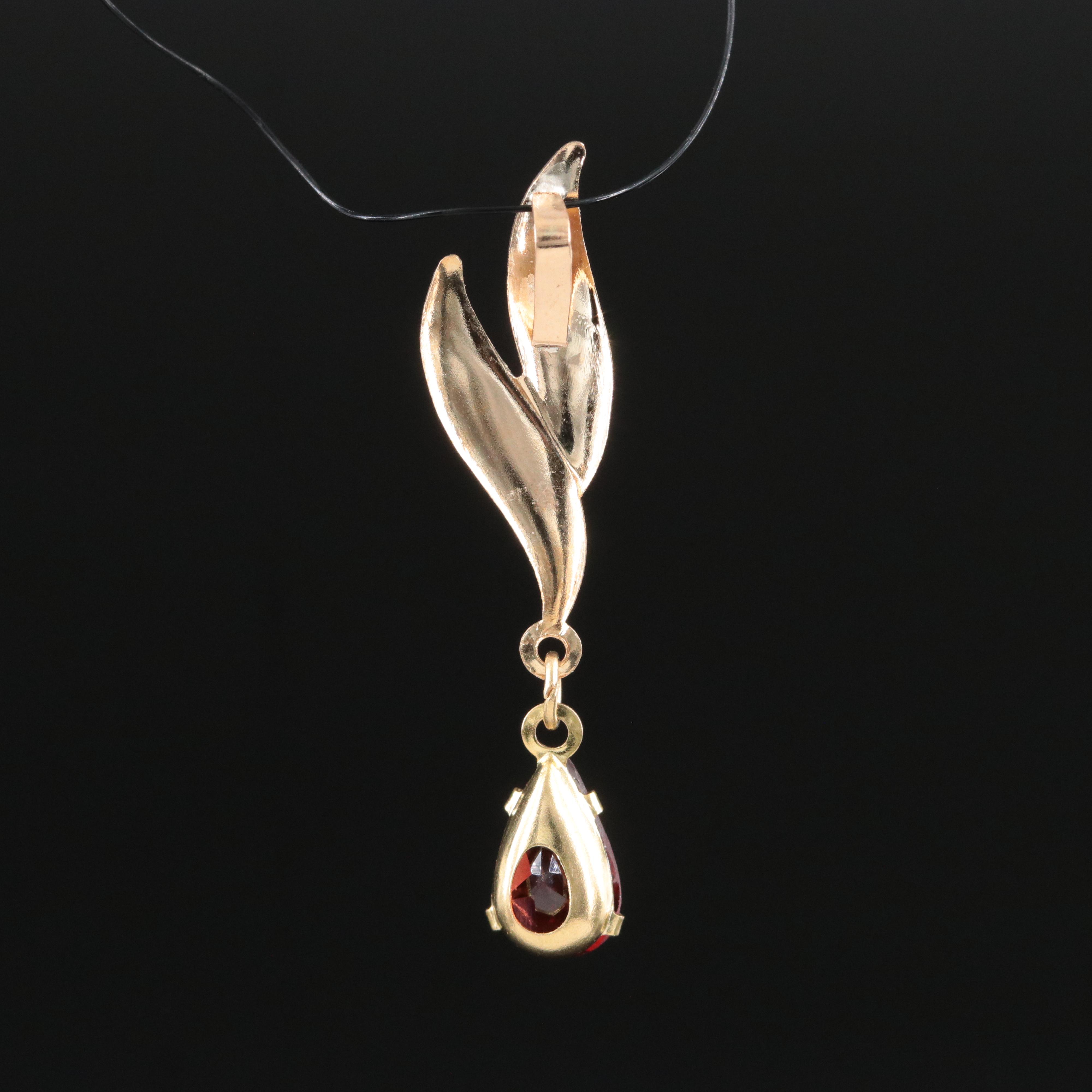 14K Garnet Pendant
