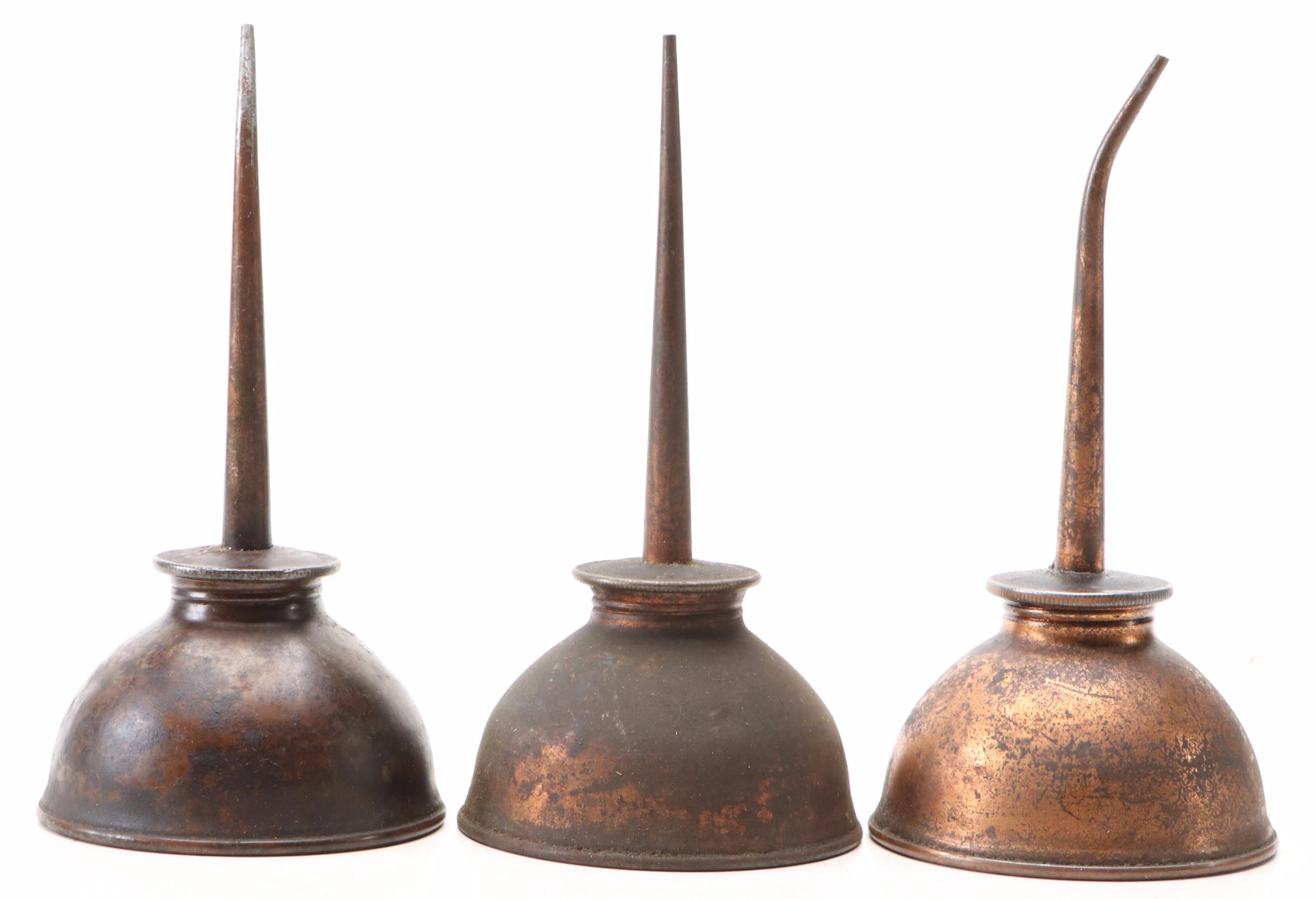 Eagle Copper Oil Can with Other Oil Cans, Vintage