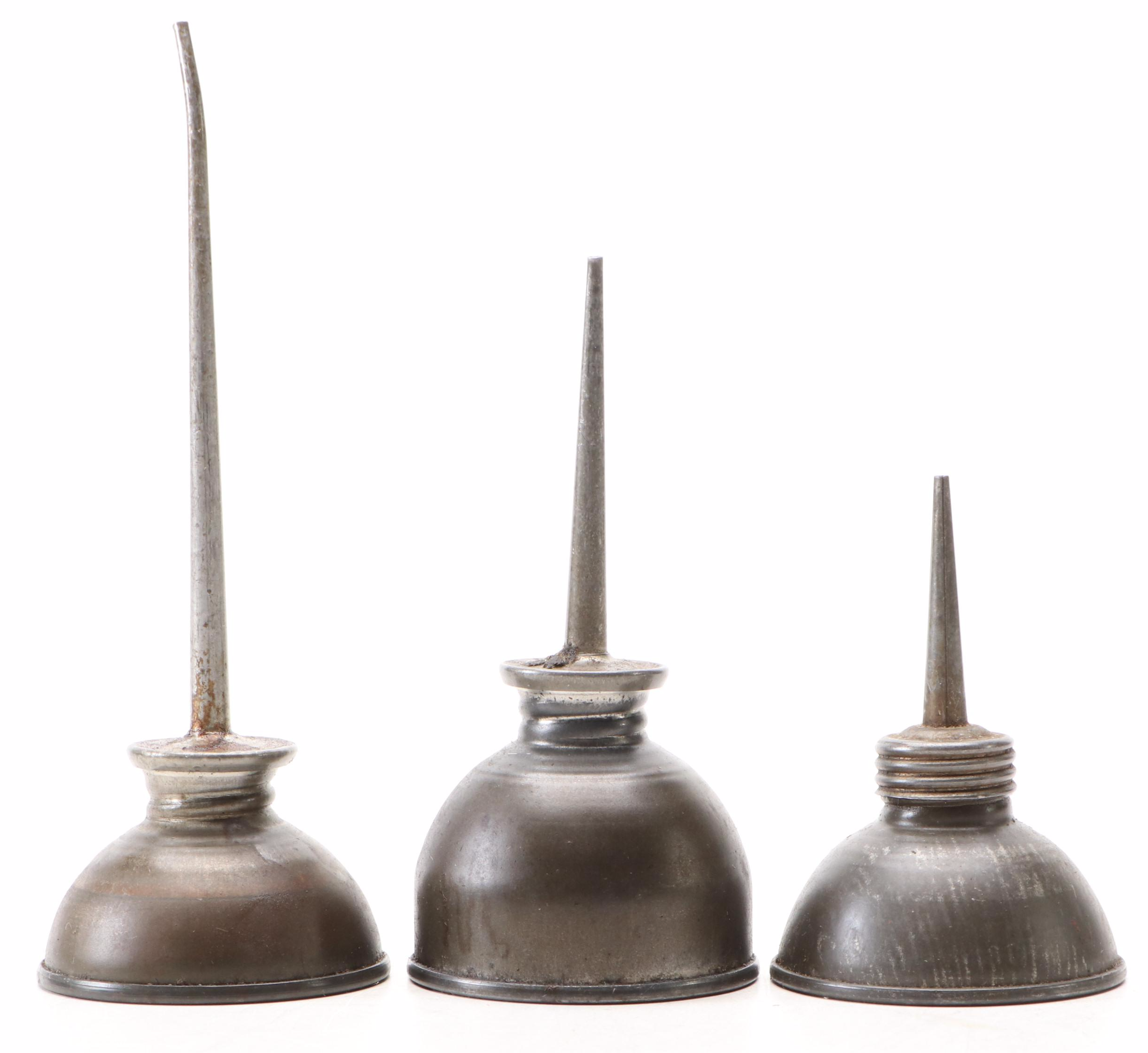 Eagle Copper Oil Can with Other Oil Cans, Vintage