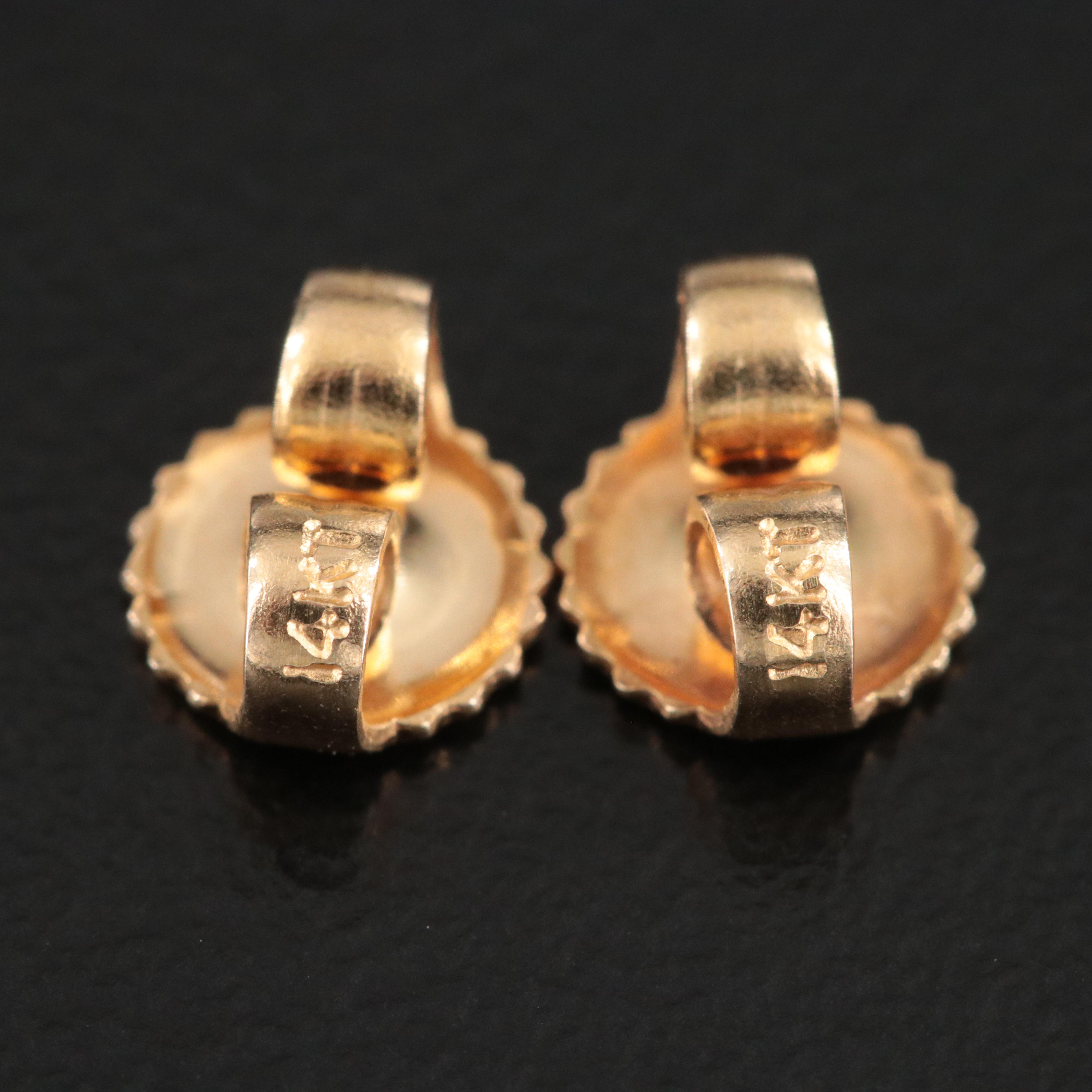 14K Pearl and Diamond Drop Earrings