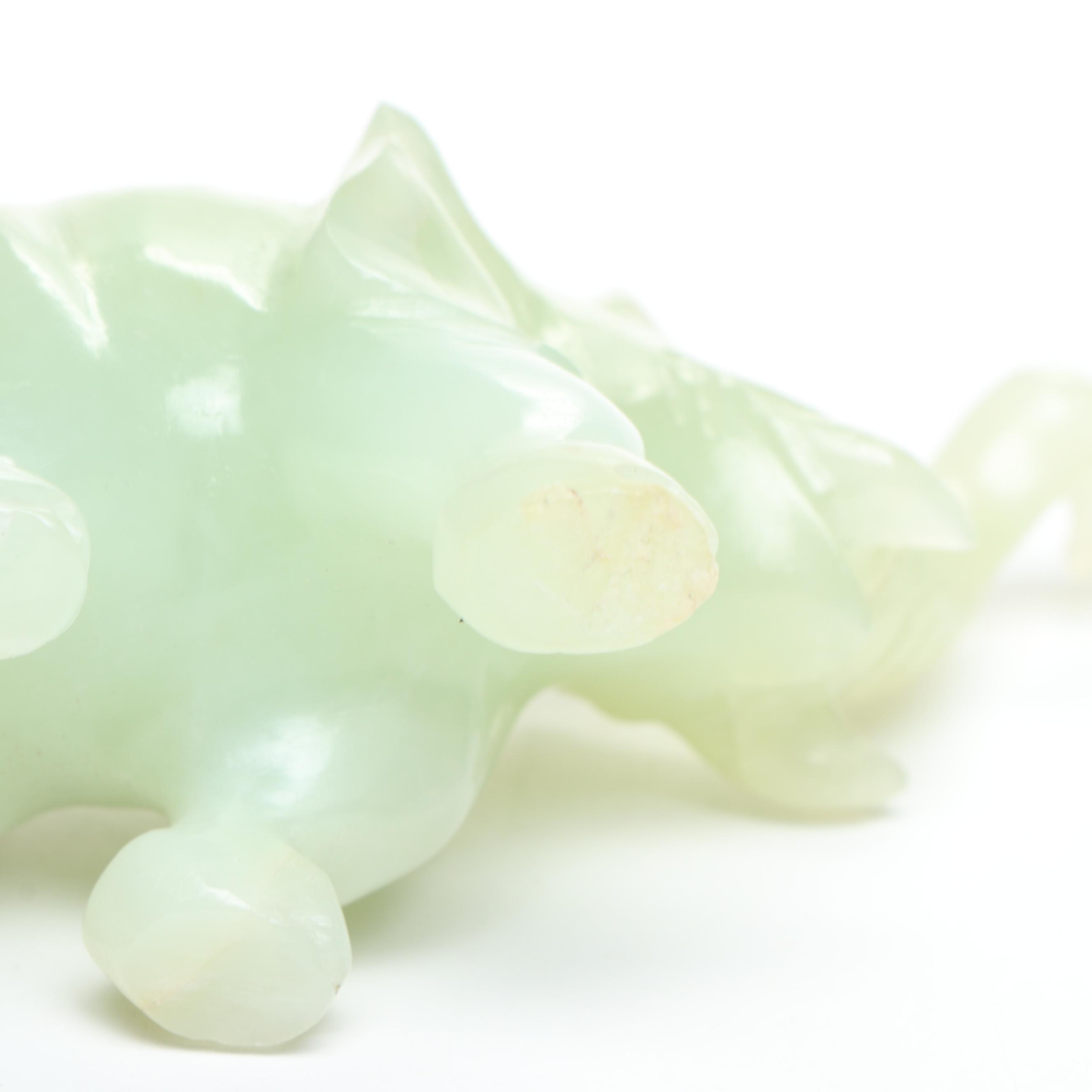 Chinese Carved Serpentine Elephant Figurines