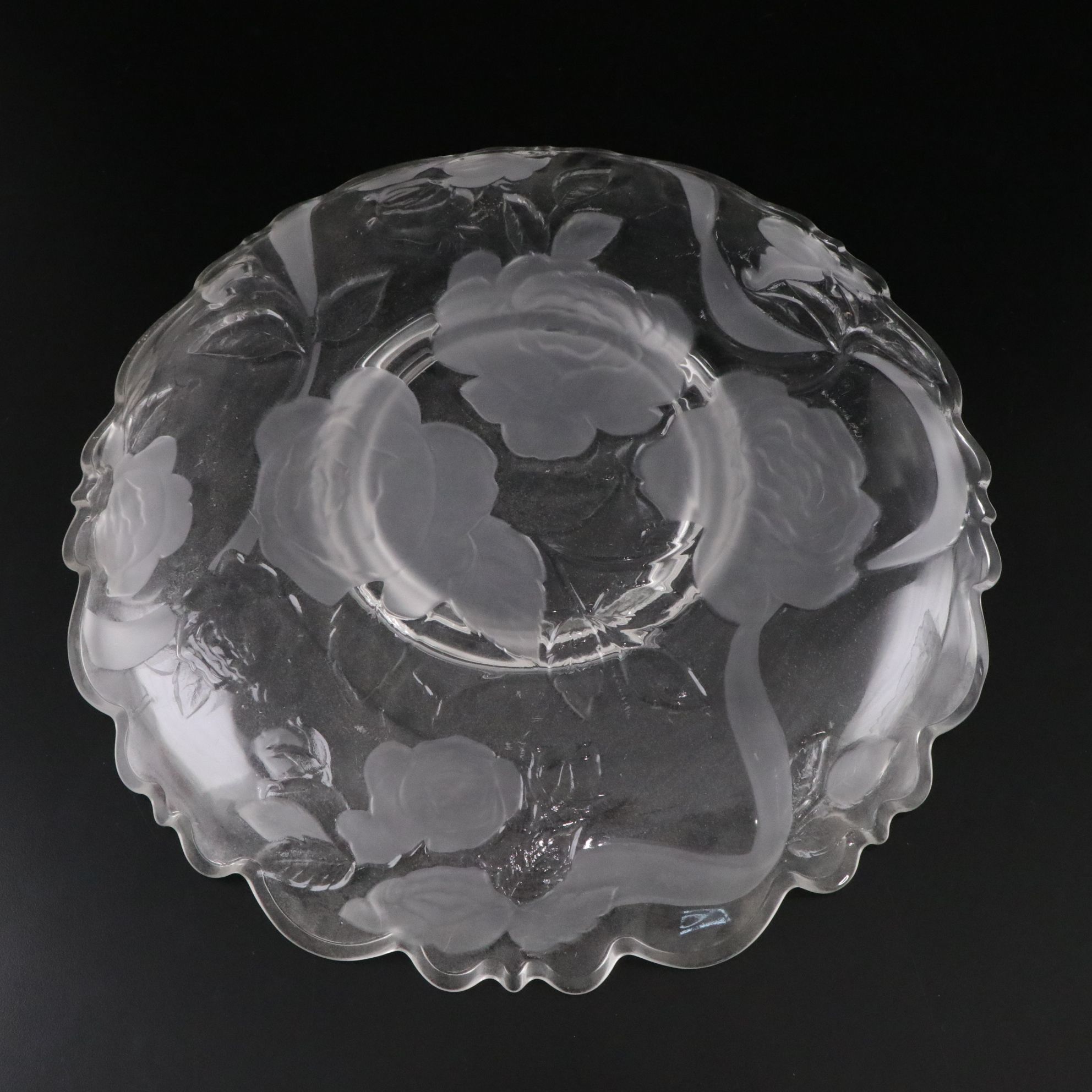 Rose Motif Divided Tray, Centerpiece Bowl with Chip & Dip Platter