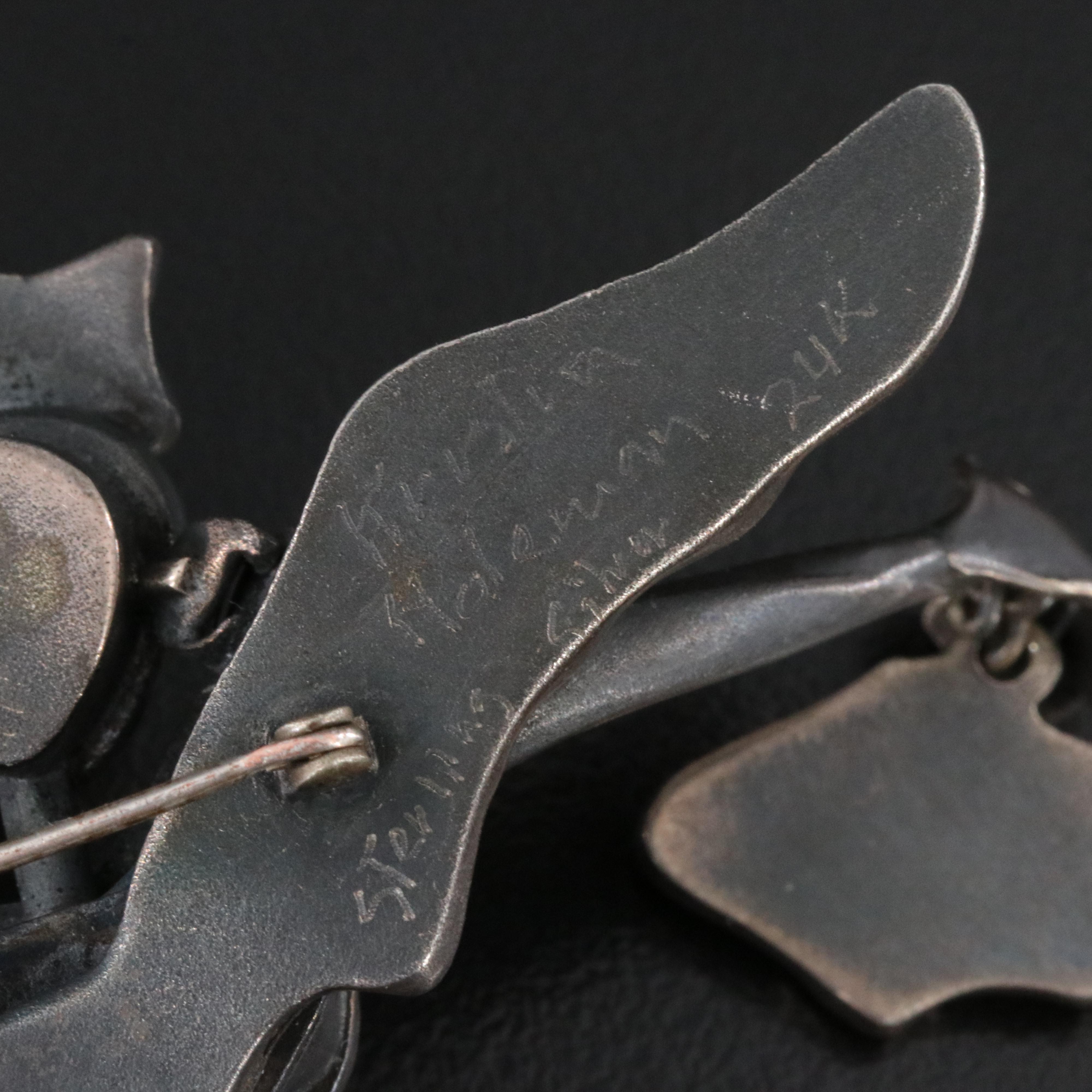 Kristin Holeman Cloisonne and Coral Mermaid Brooch with 24K Accents