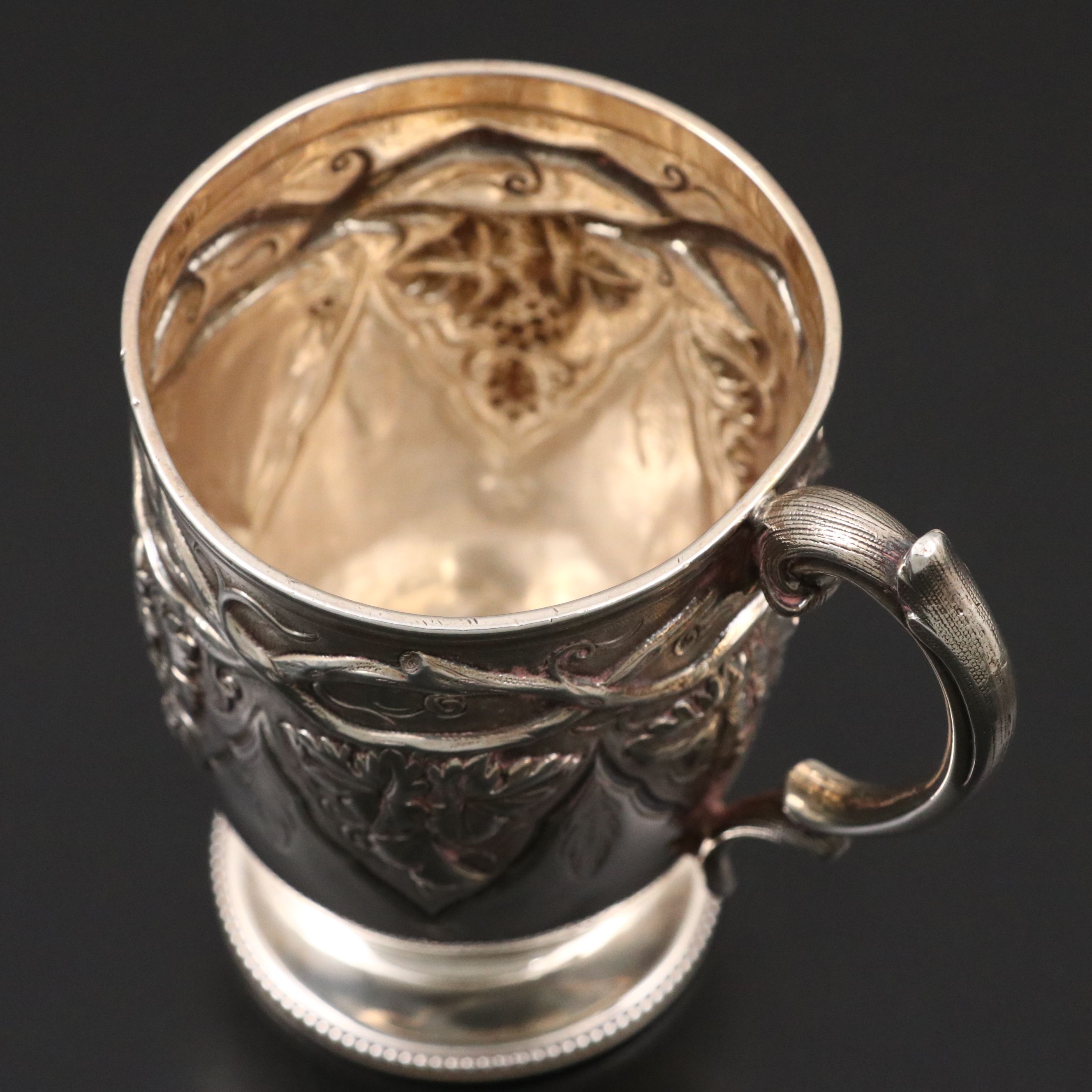 William Evans of London Grapevine Motif Sterling Silver Cup, 1868