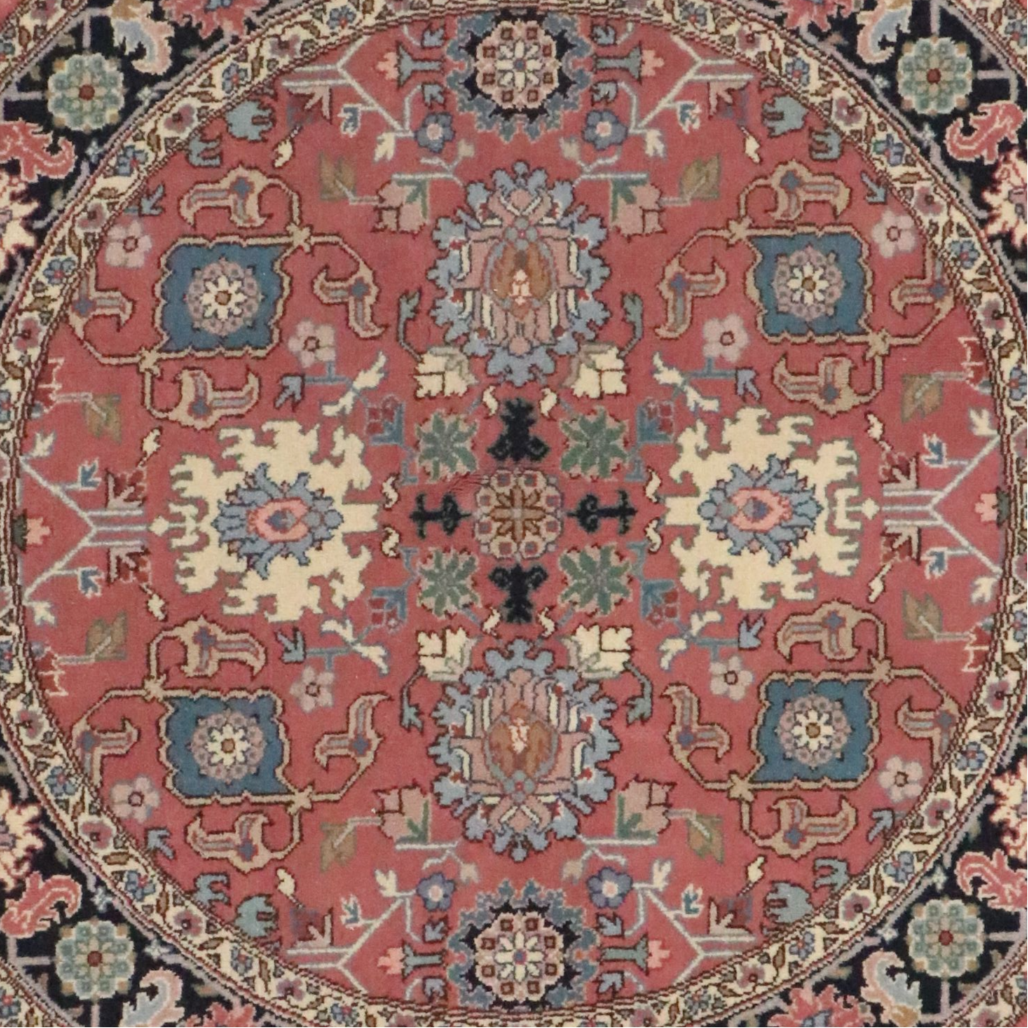 5'8 Round Hand-Knotted Romanian Bucharest Area Rug