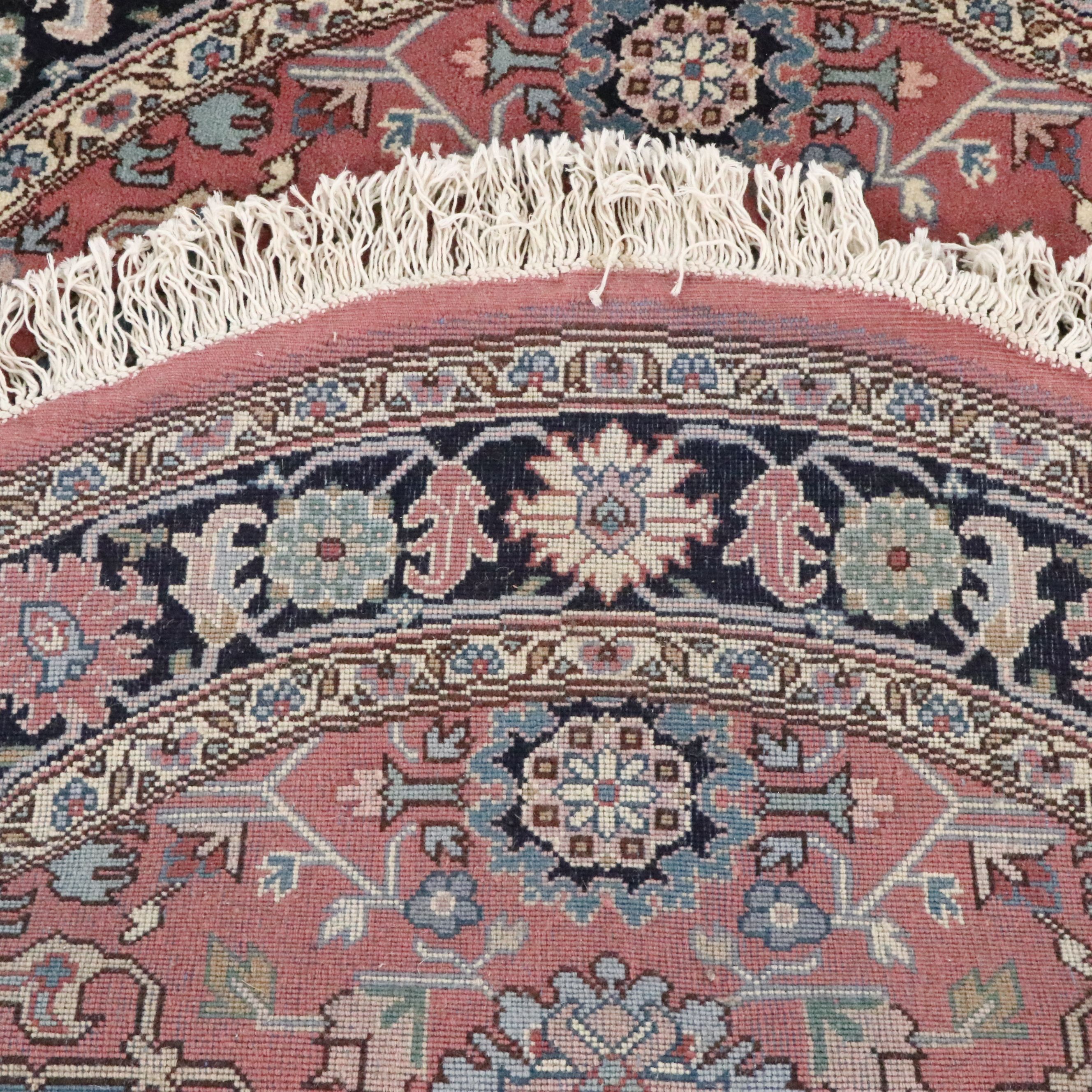 5'8 Round Hand-Knotted Romanian Bucharest Area Rug