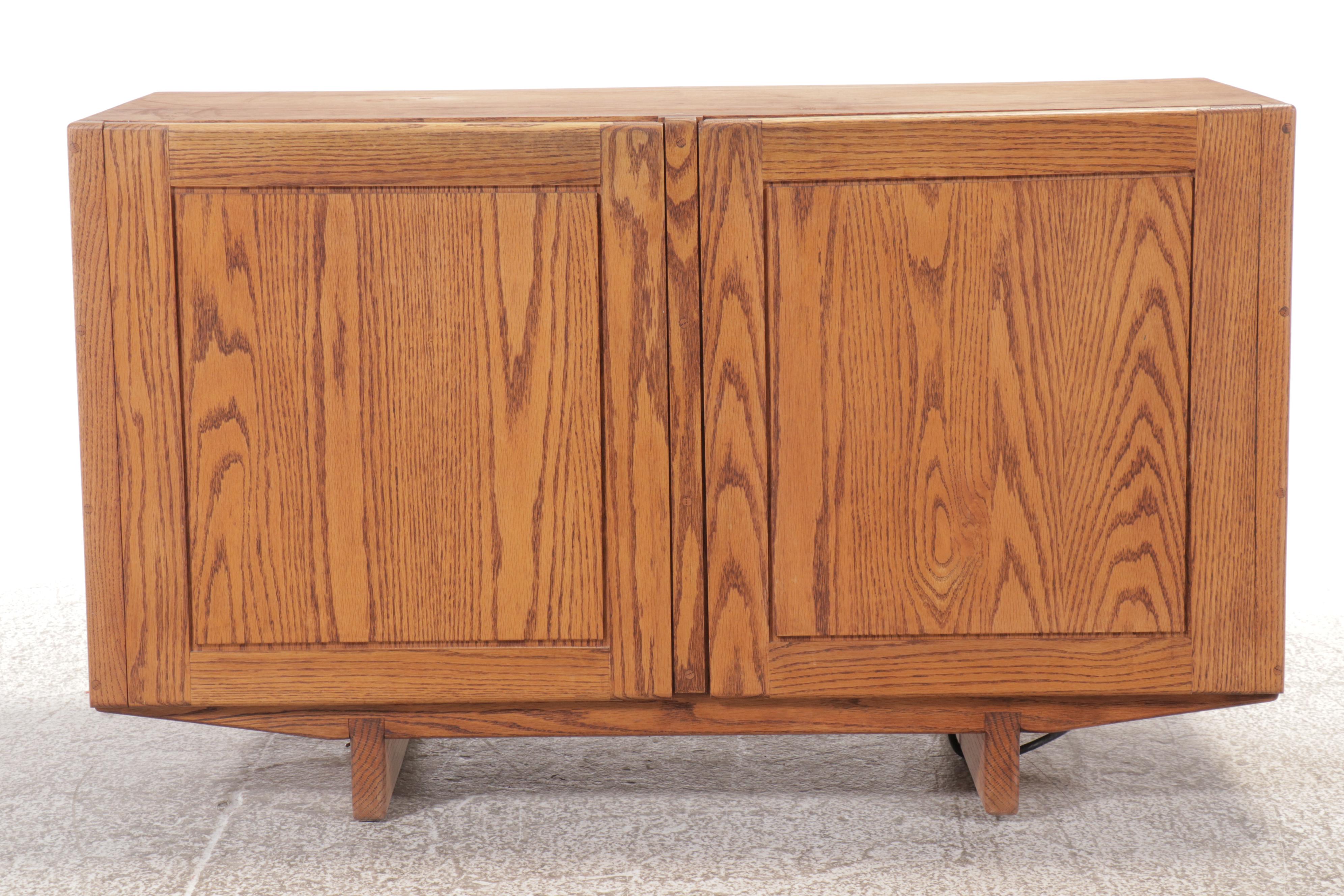 Italian Modern Style Oak Entertainment Cabinet
