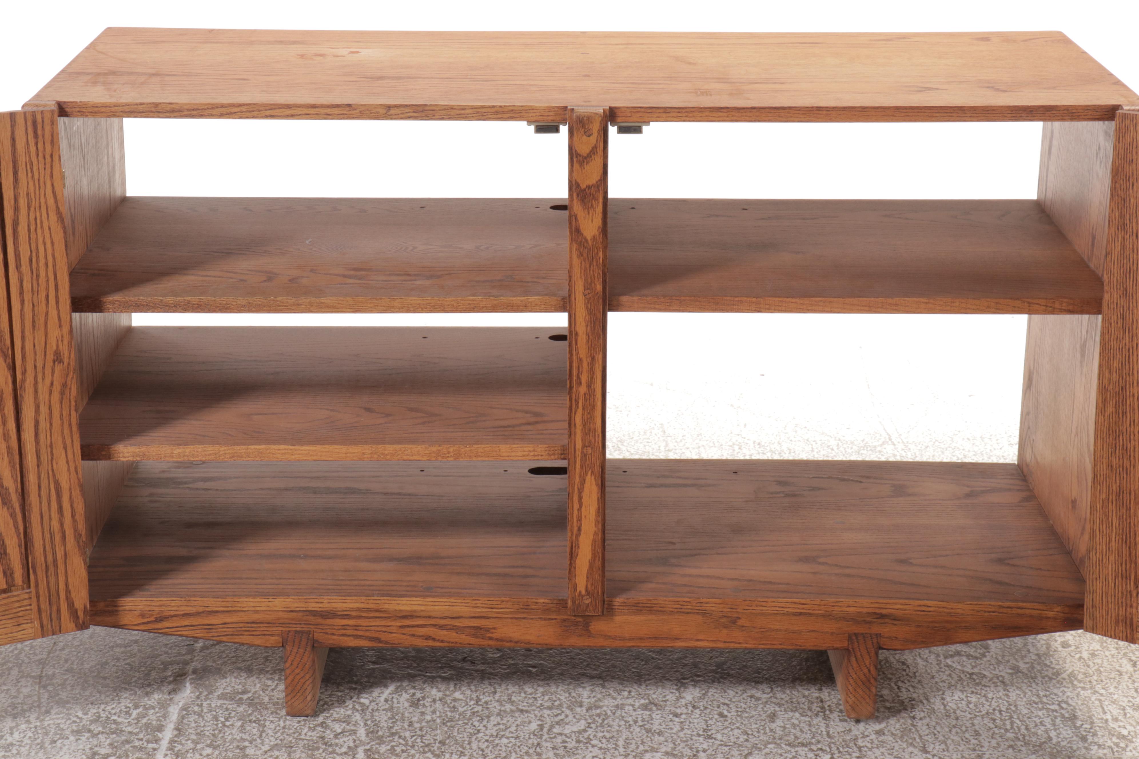 Italian Modern Style Oak Entertainment Cabinet