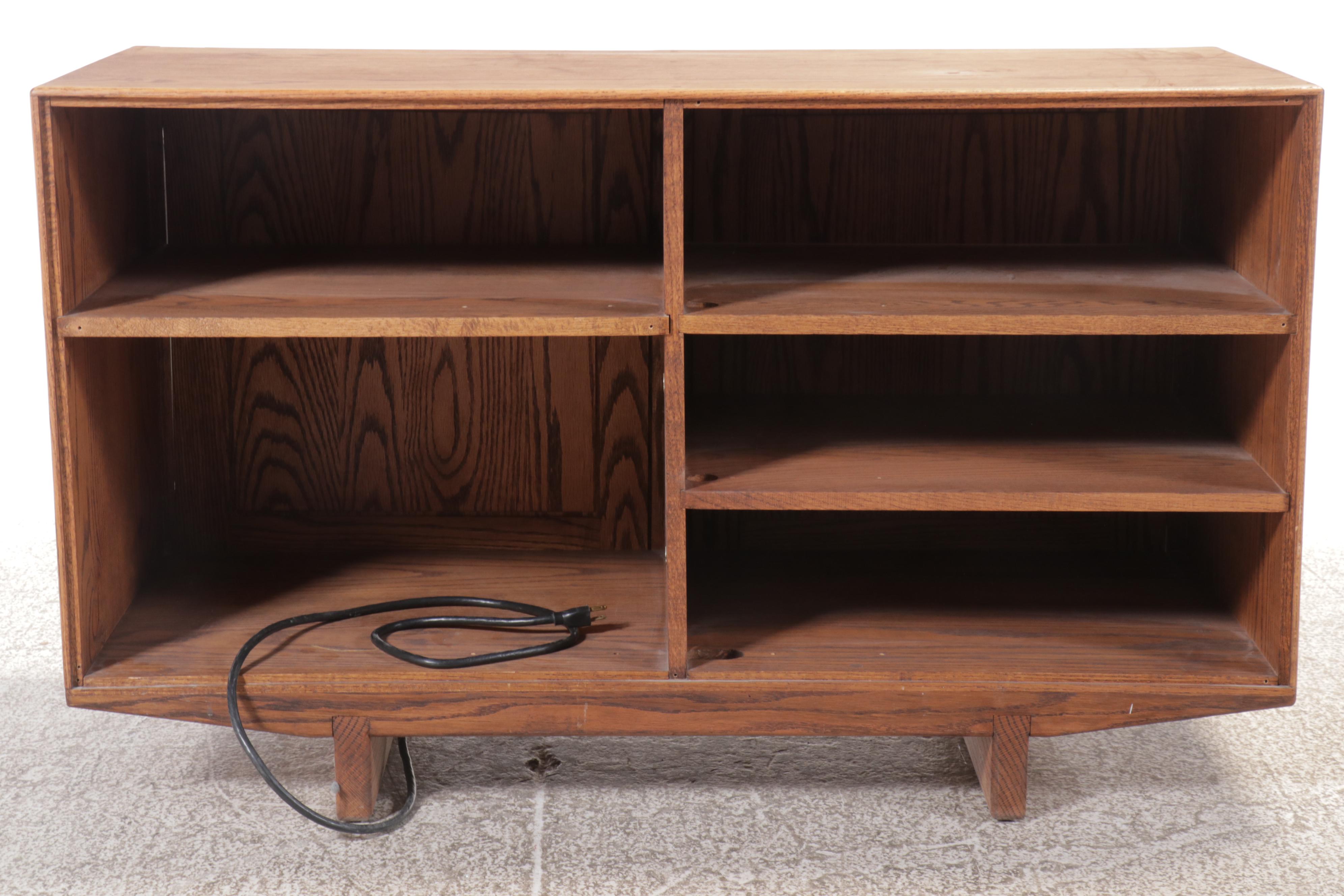 Italian Modern Style Oak Entertainment Cabinet