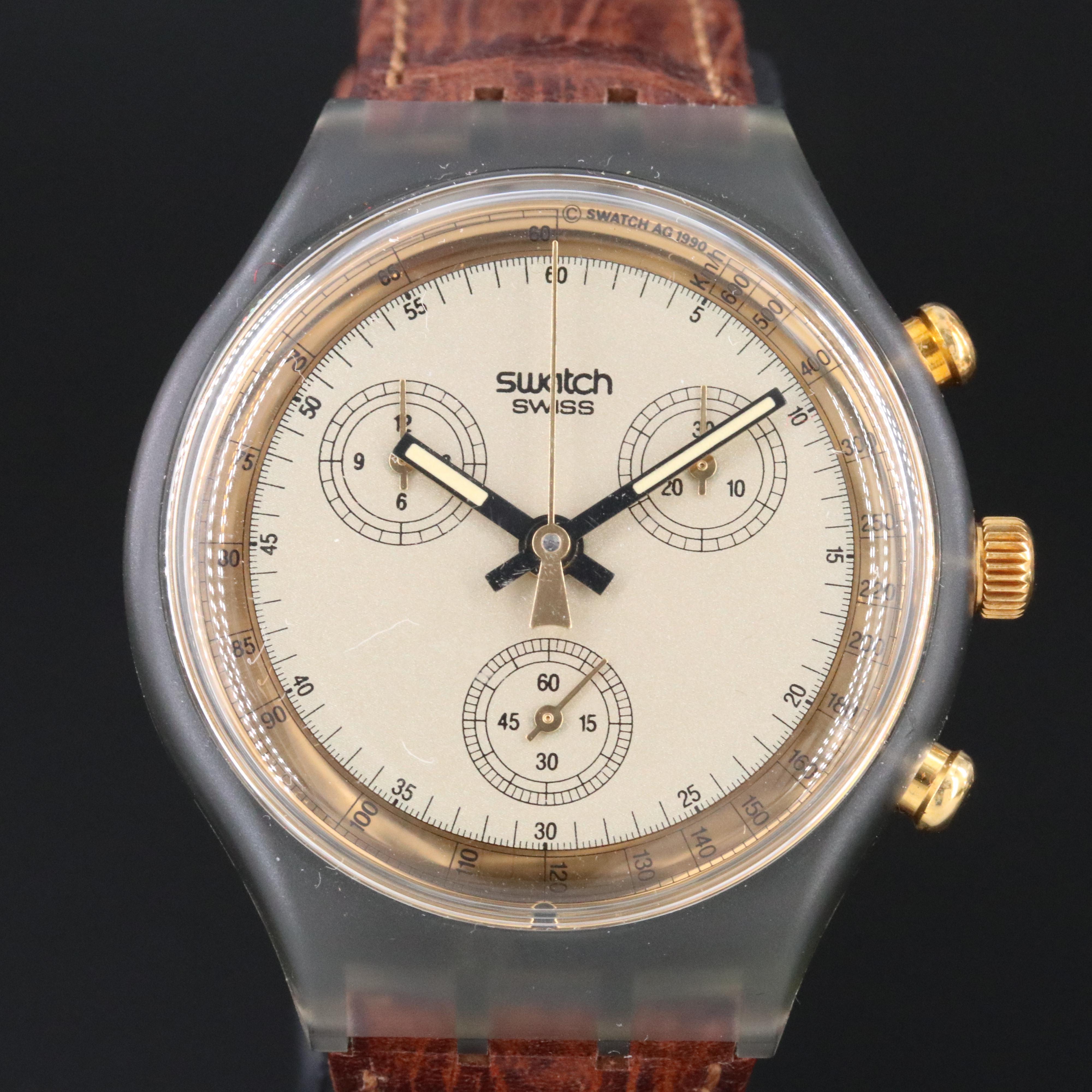 Swatch Goldfinger Chronograph Watch