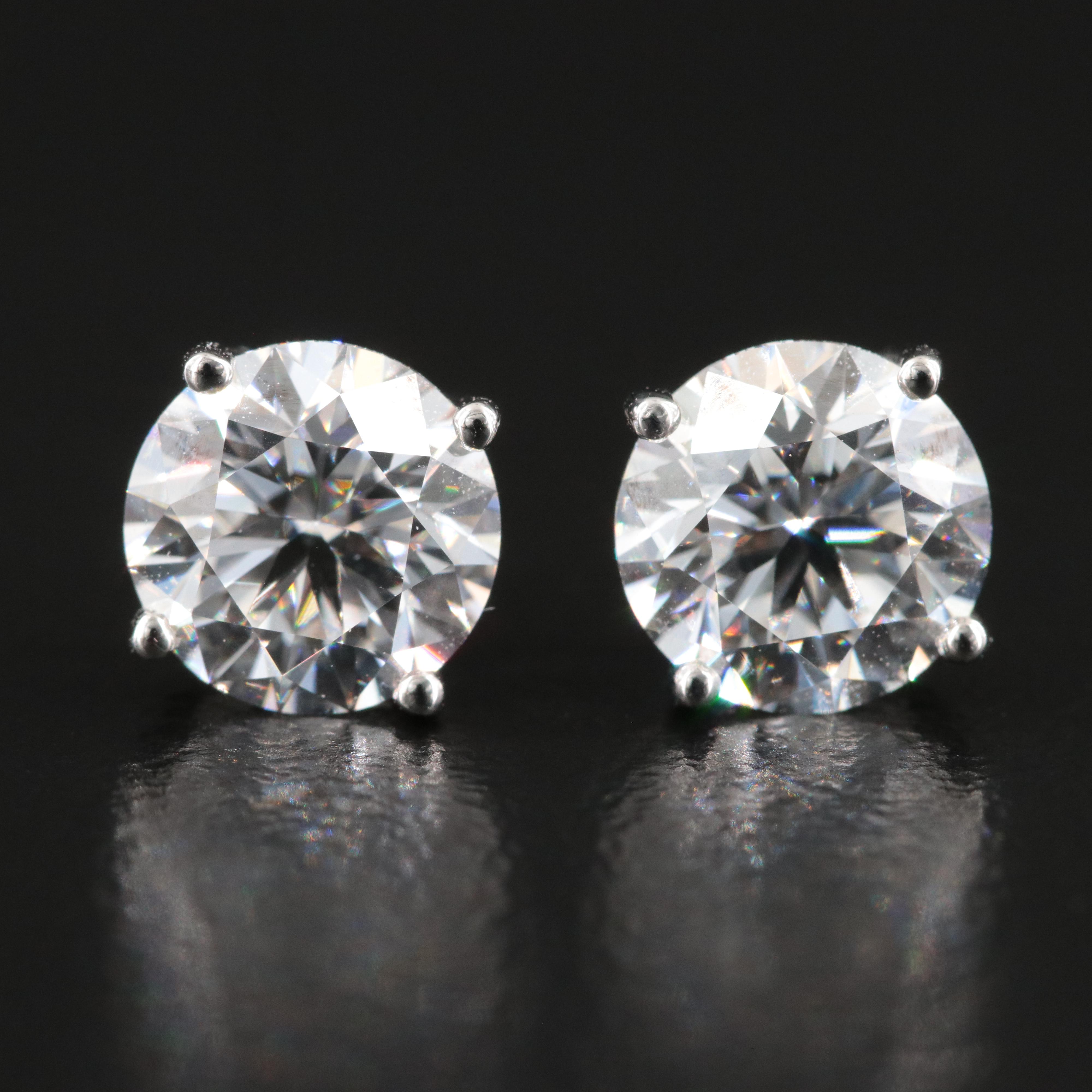 Platinum 2.08 CTW Lab Grown Diamond Stud Earrings with IGI Reports