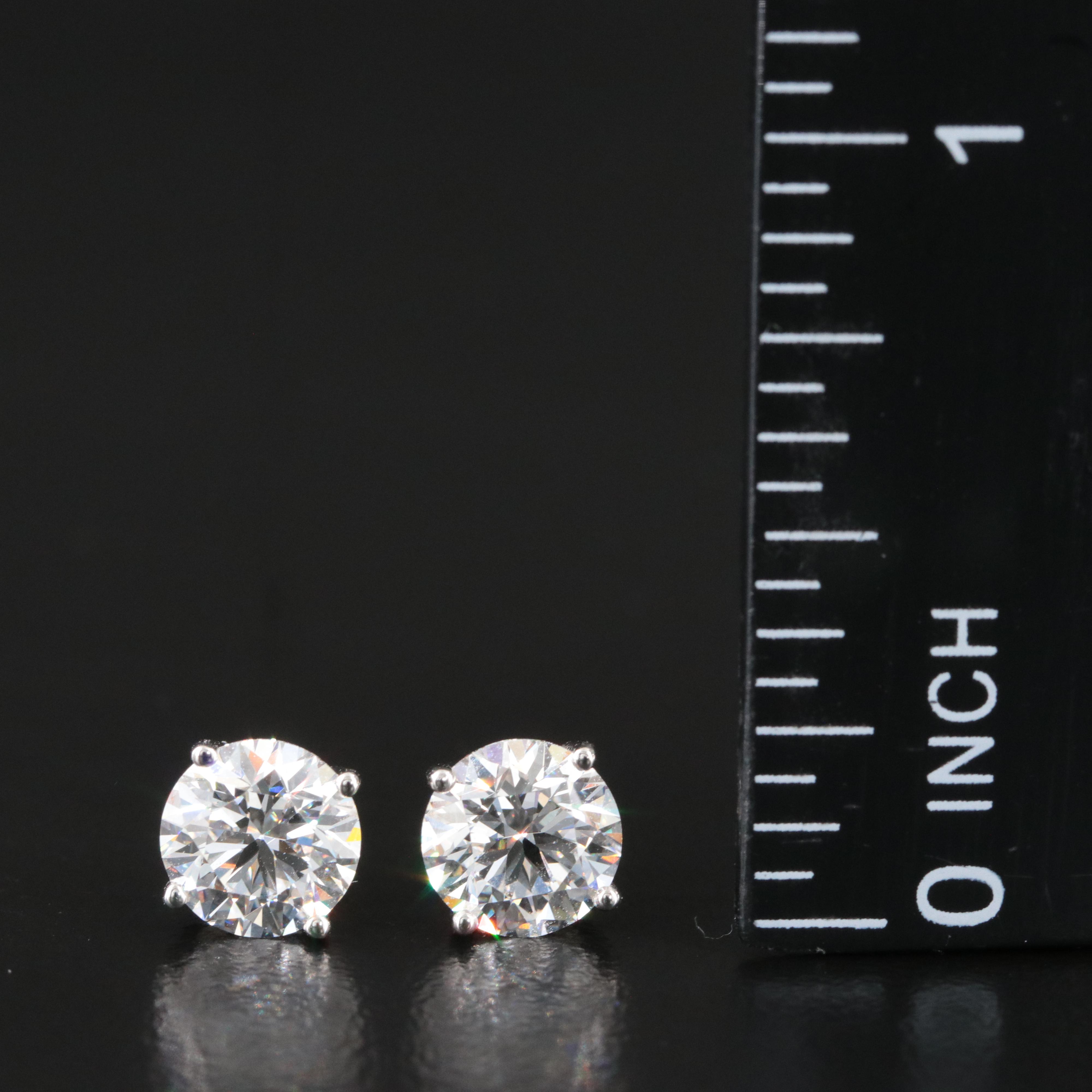 Platinum 2.08 CTW Lab Grown Diamond Stud Earrings with IGI Reports