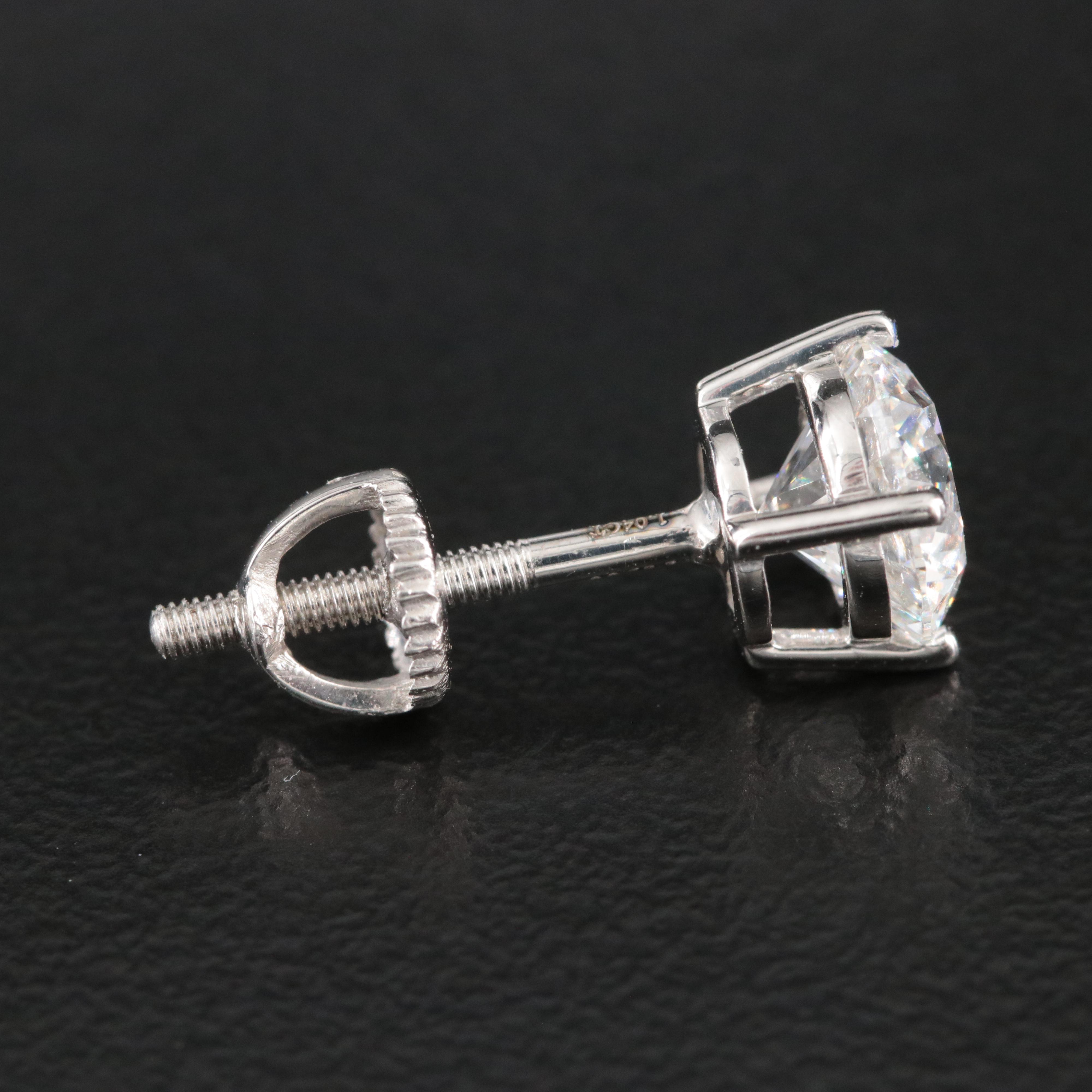 Platinum 2.08 CTW Lab Grown Diamond Stud Earrings with IGI Reports