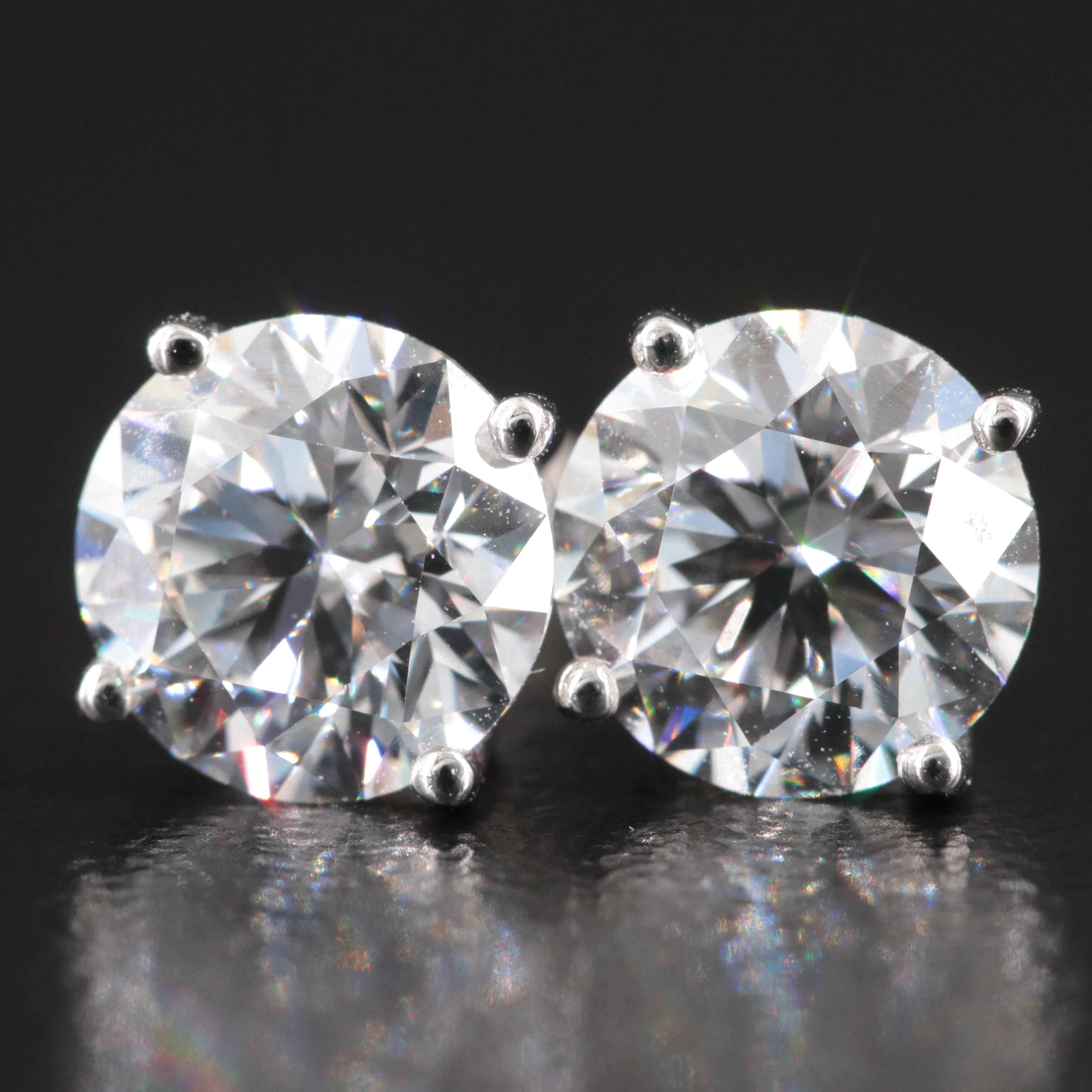 Platinum 2.08 CTW Lab Grown Diamond Stud Earrings with IGI Reports
