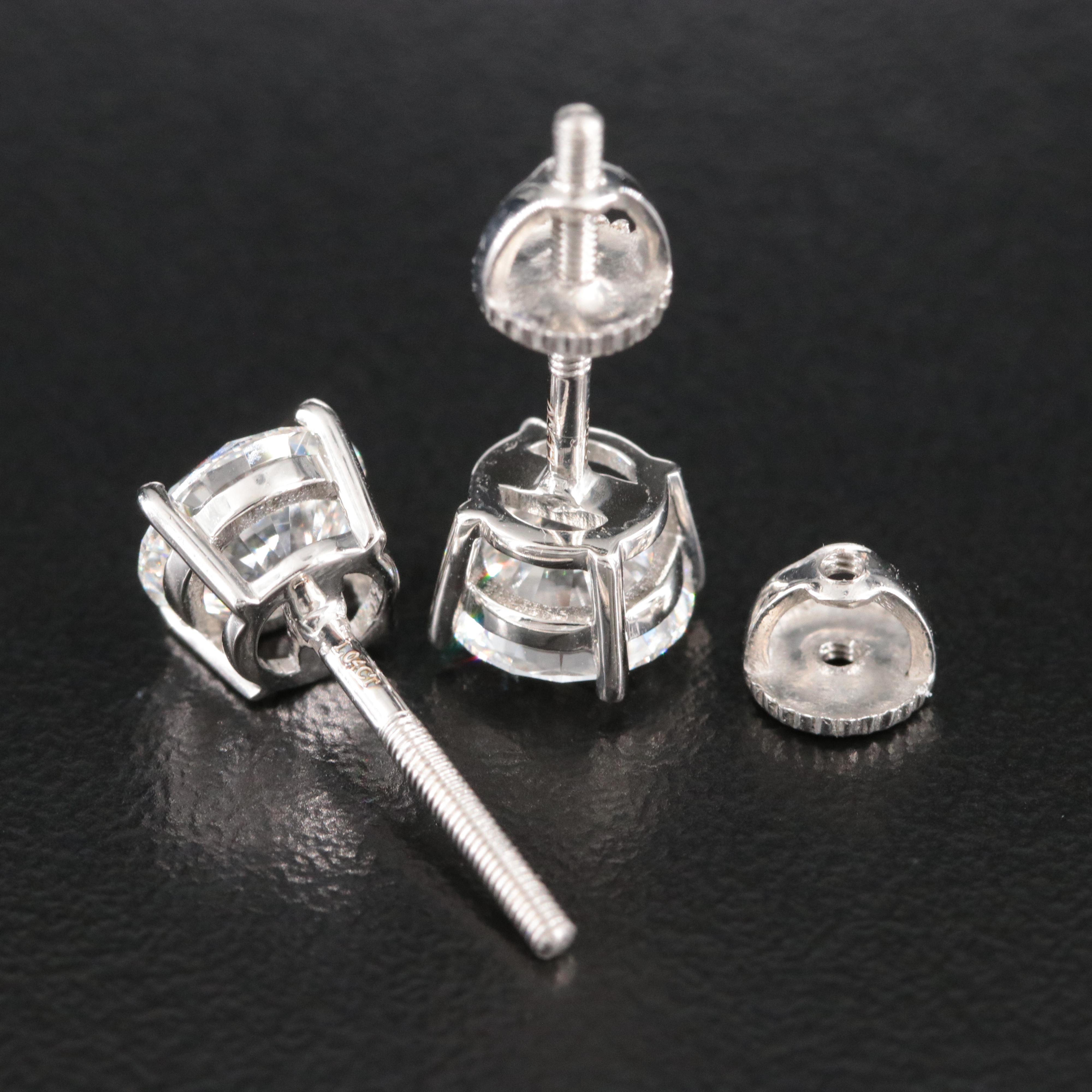 Platinum 2.08 CTW Lab Grown Diamond Stud Earrings with IGI Reports