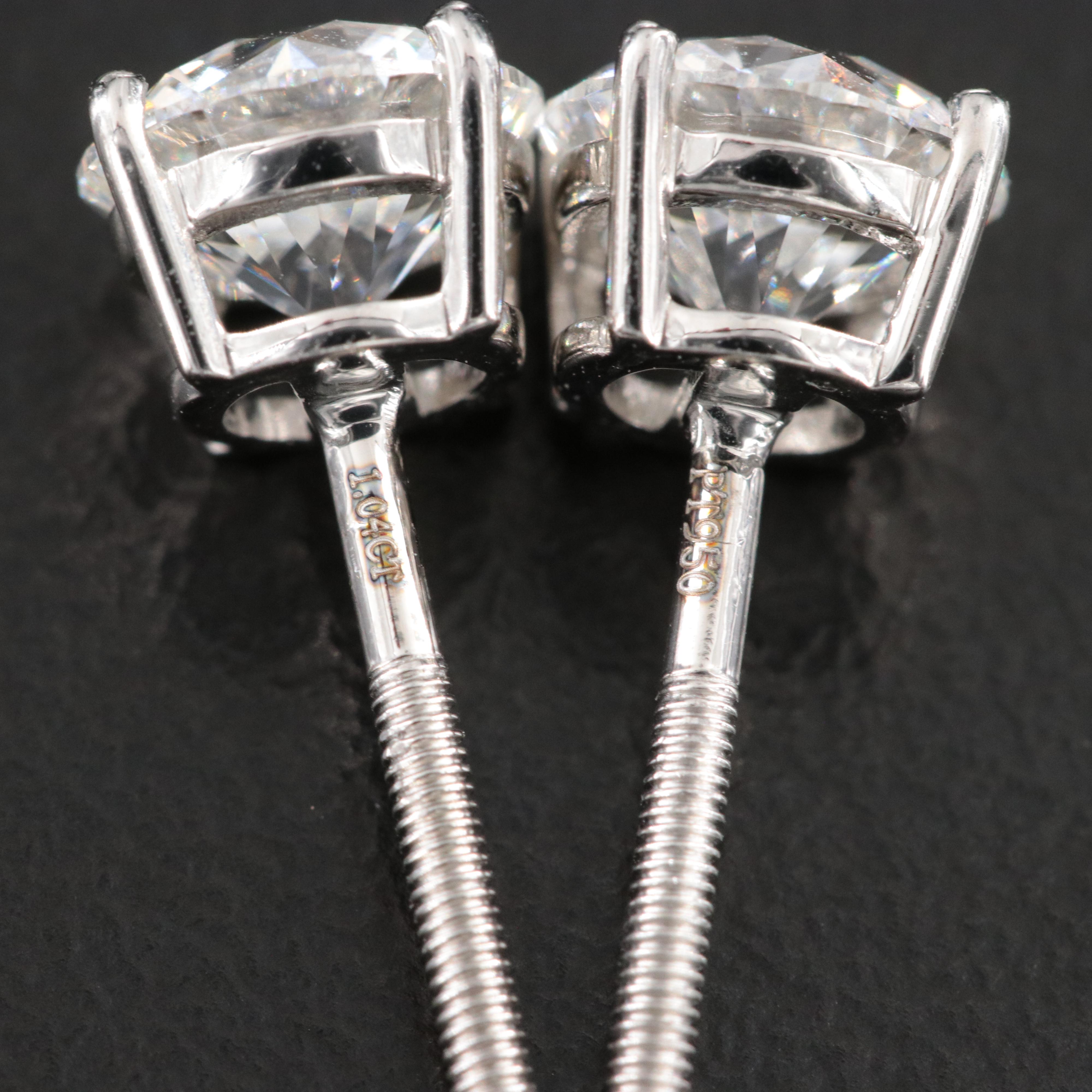 Platinum 2.08 CTW Lab Grown Diamond Stud Earrings with IGI Reports