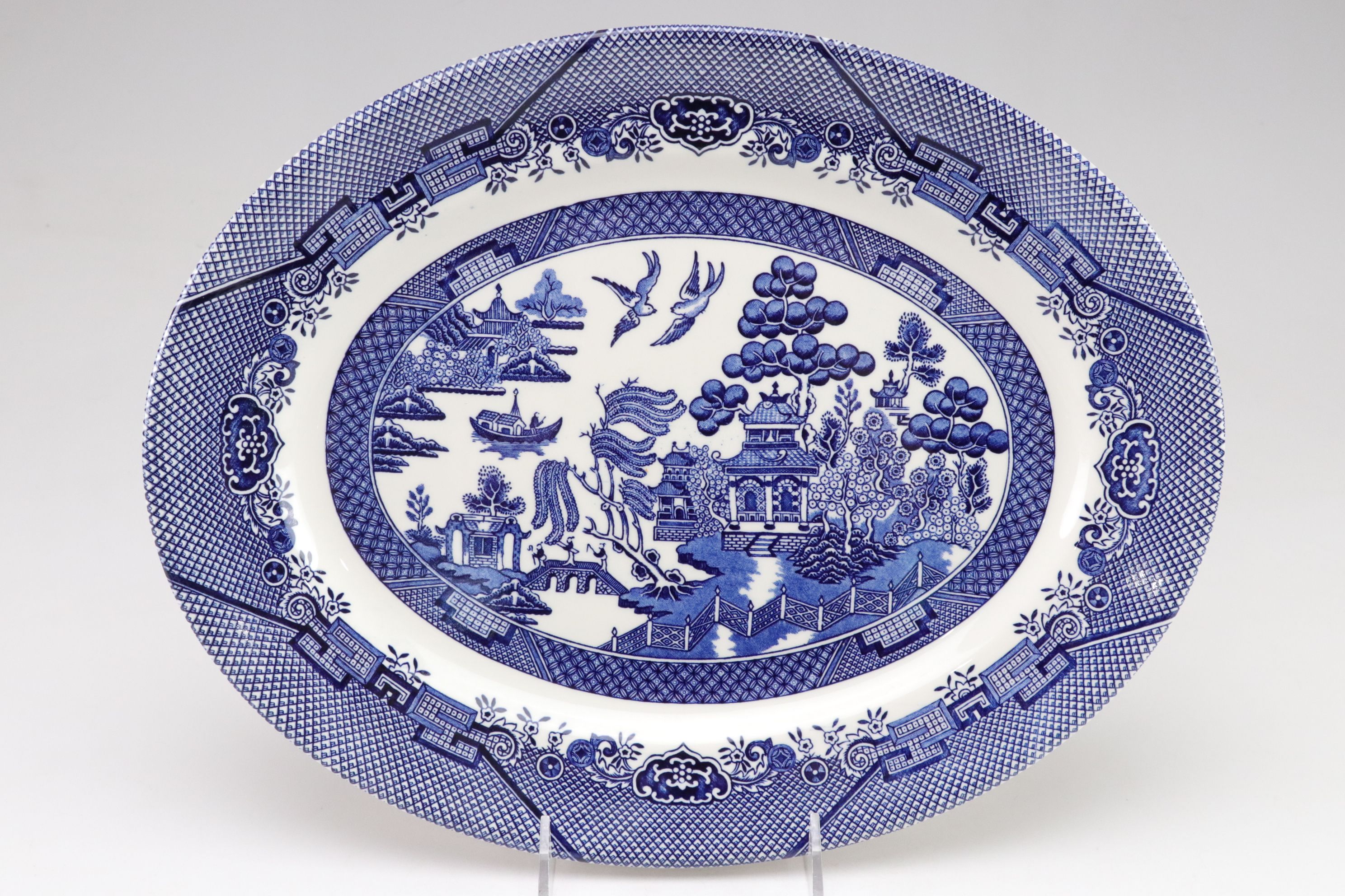 Churchill "Willow Blue" Teapot, Gravy Boat & Other Tableware