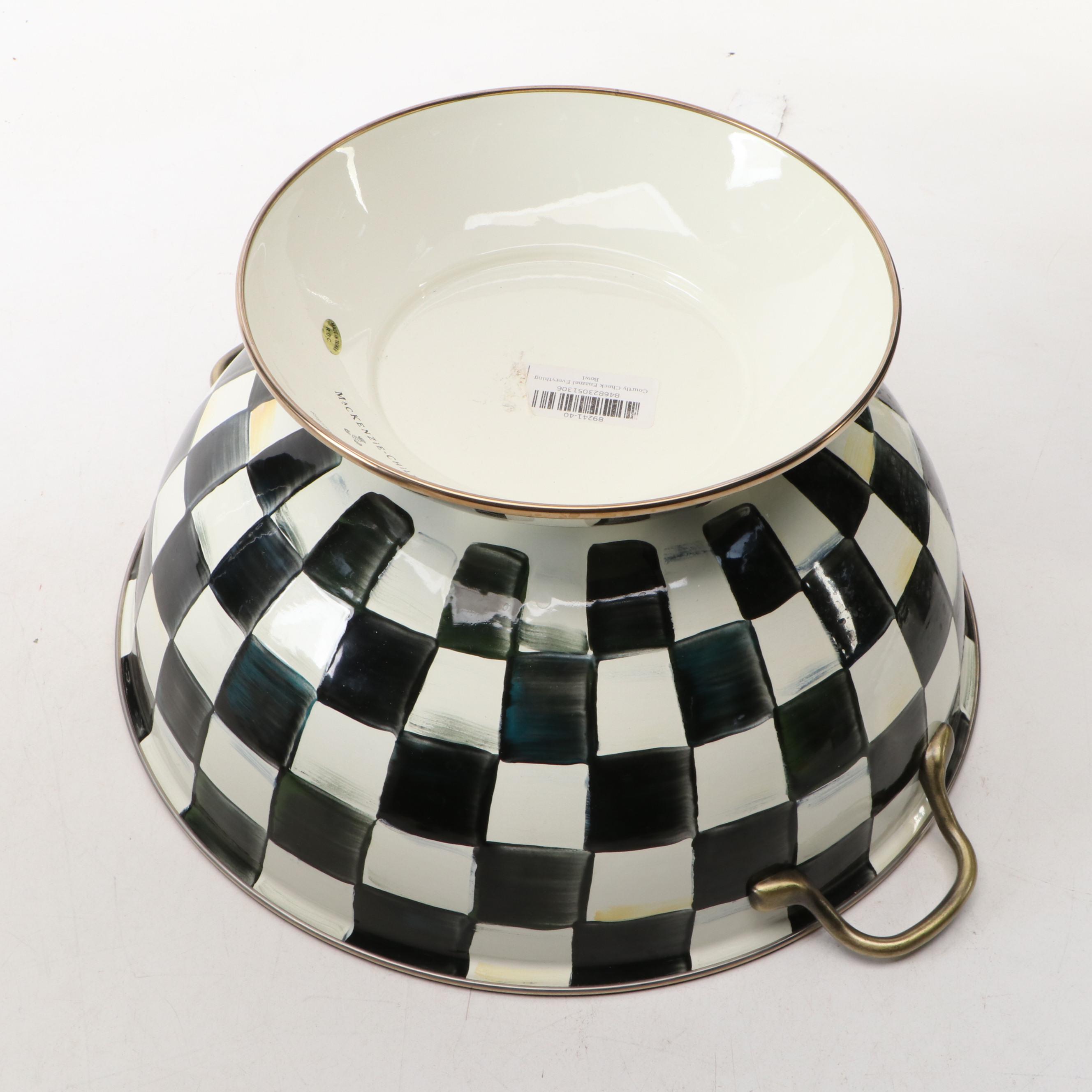 MacKenzie-Childs "Courtly Check" Enamel Everything Bowl
