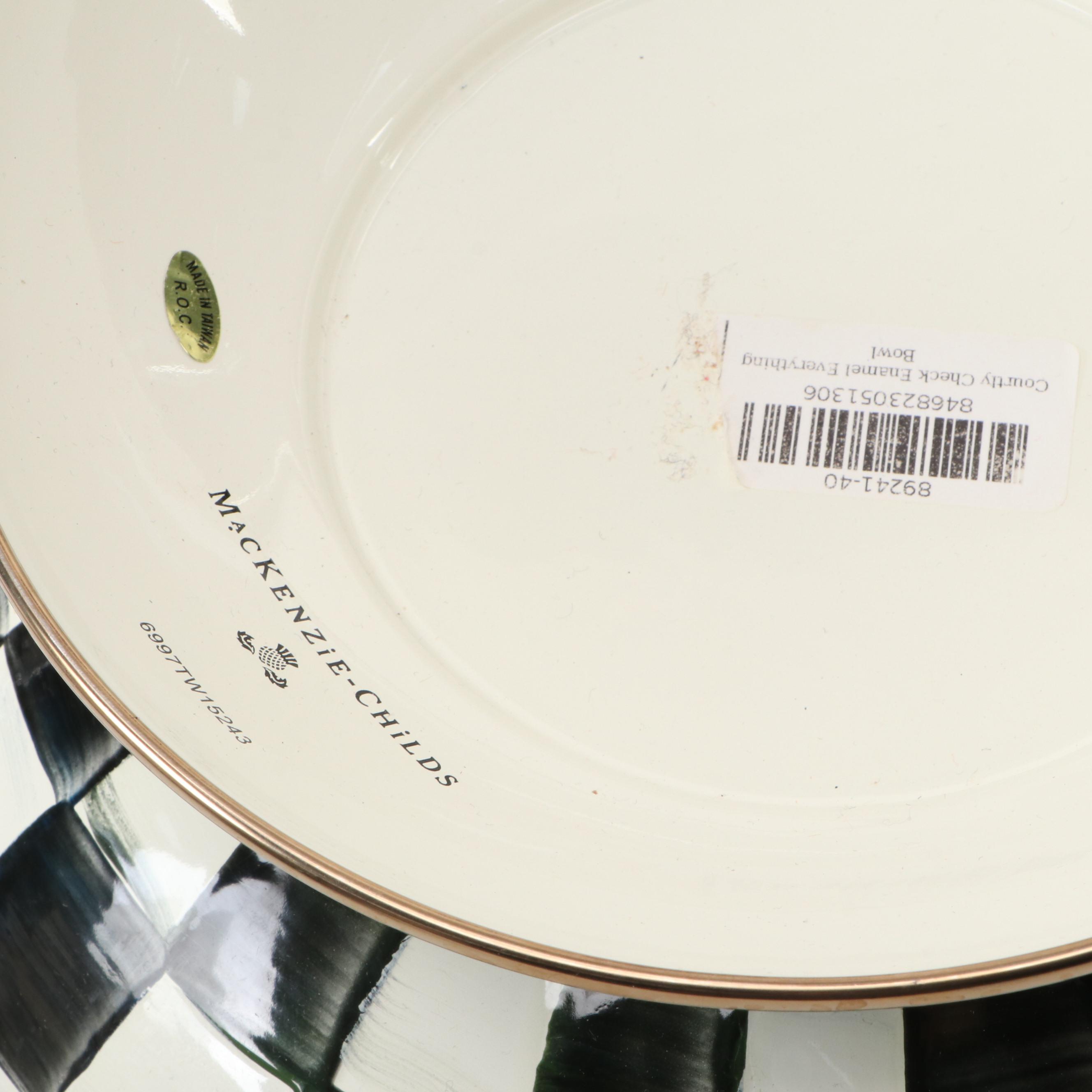 MacKenzie-Childs "Courtly Check" Enamel Everything Bowl