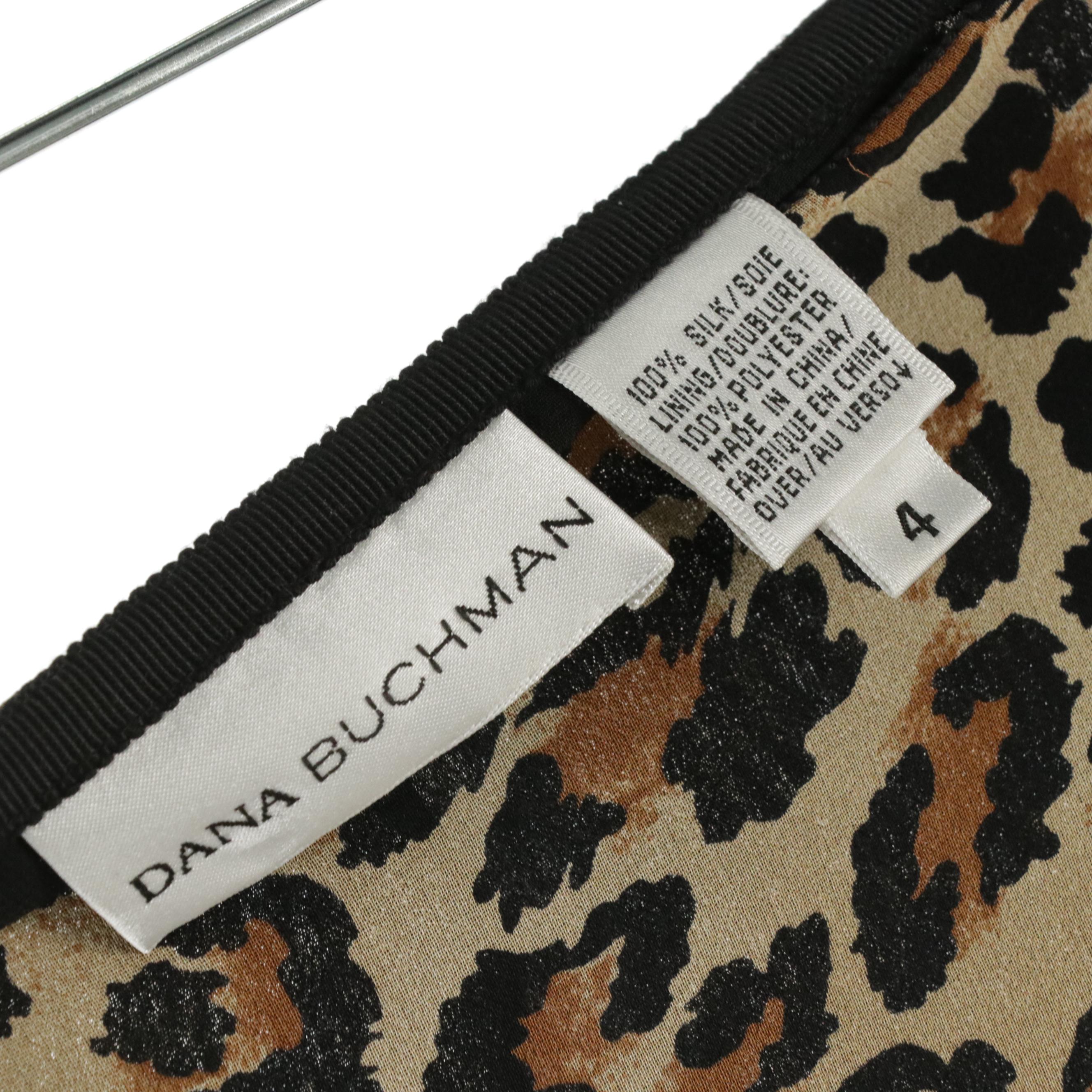 Dana Buchman Cheeta Printed Silk Midi Skirt, Don Caster Button-Down Shirt & More