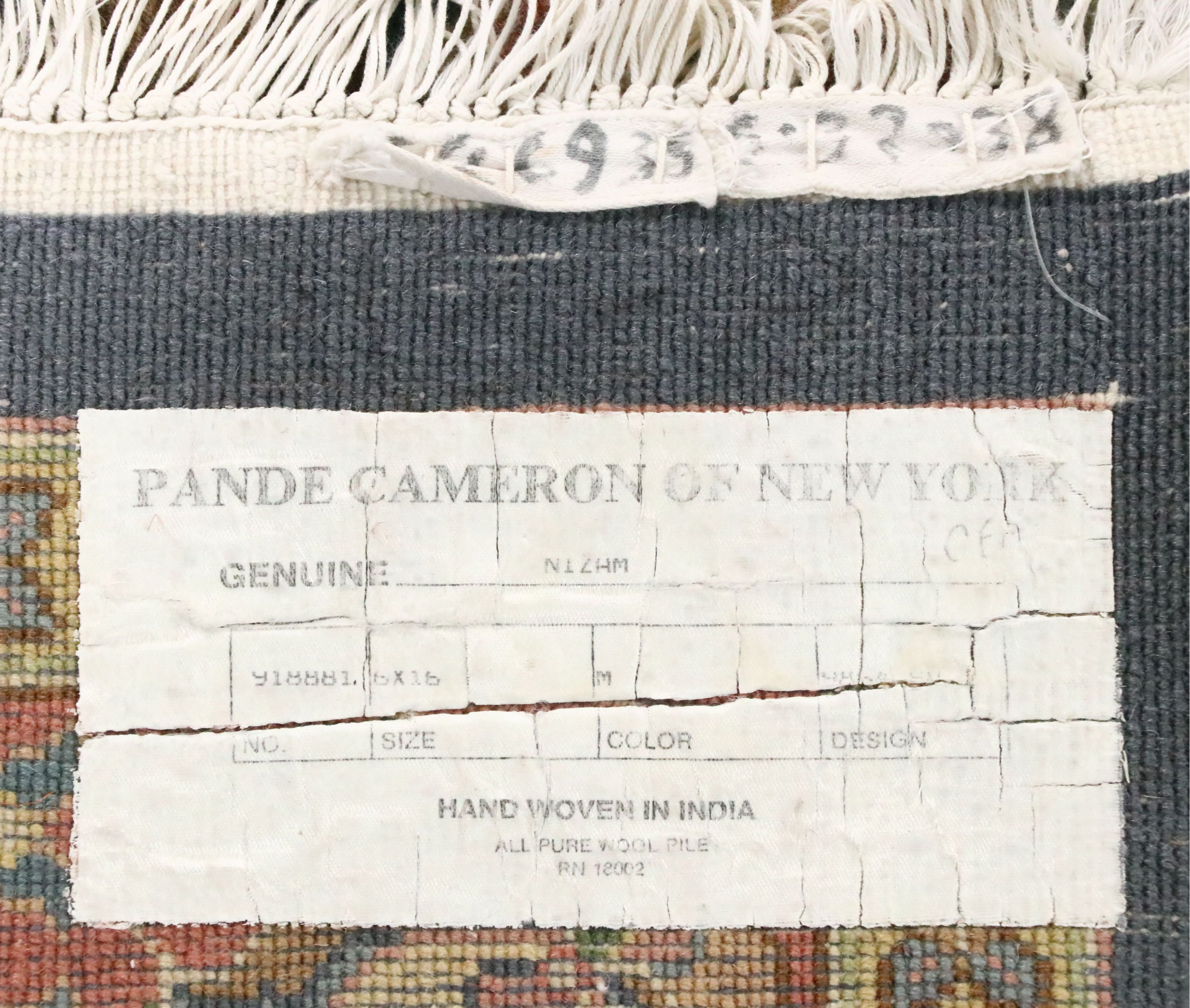 6' x 16'2 Hand-Knotted Pande Cameron of New York Indian Long Rug