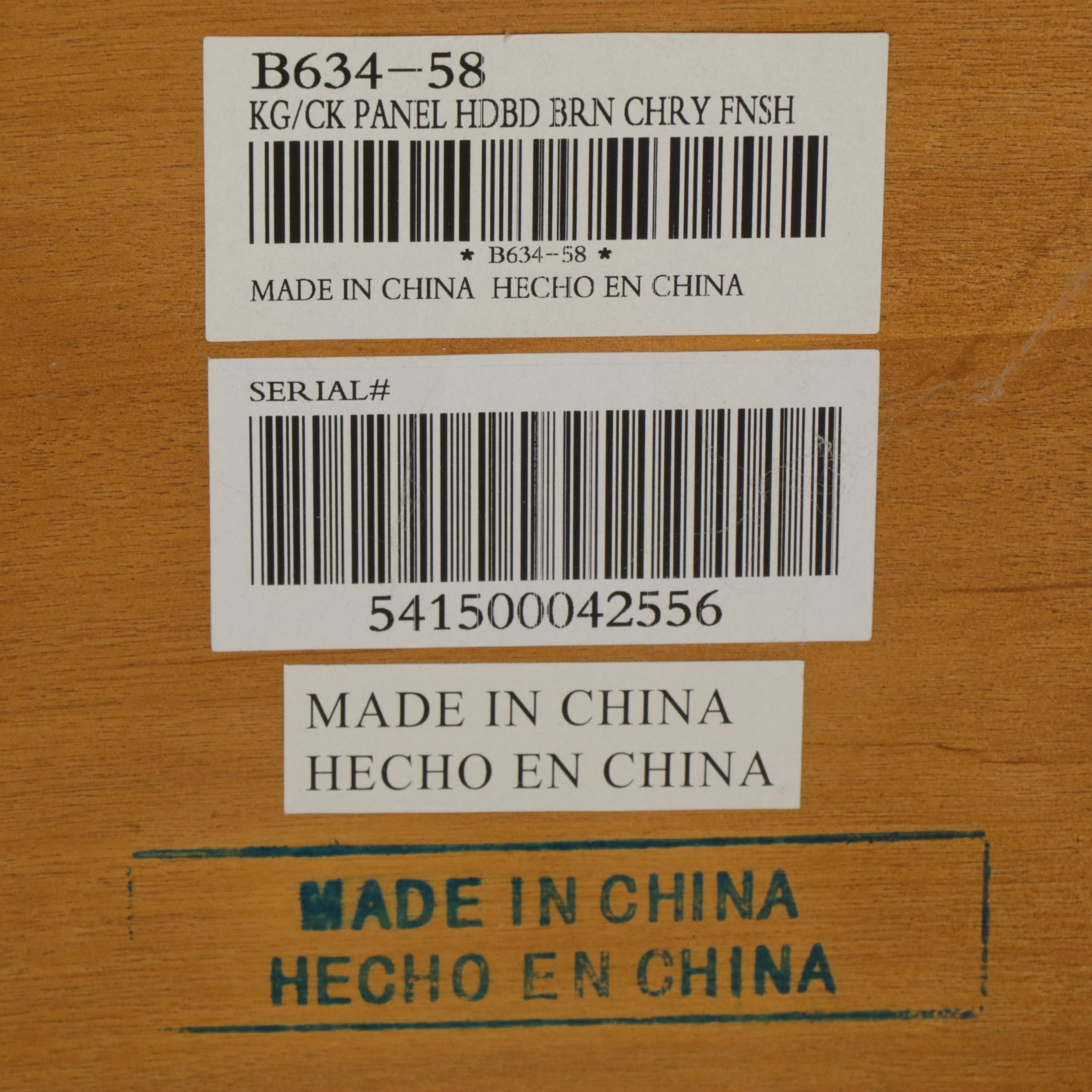 Ashley Furniture Cherry Finish Ornate King Size Bed, 21st Century