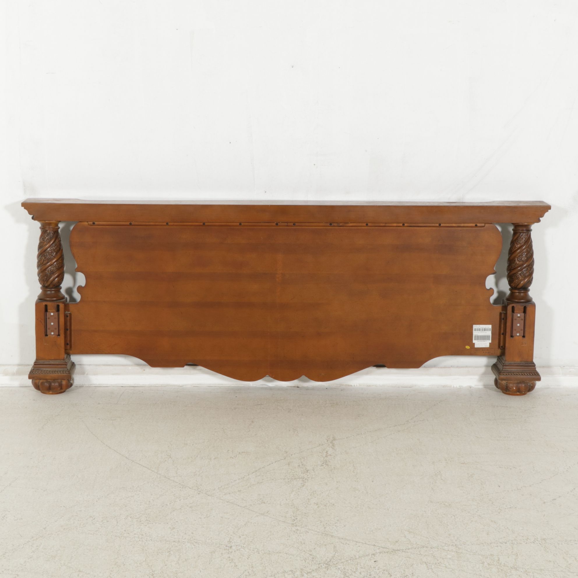 Ashley Furniture Cherry Finish Ornate King Size Bed, 21st Century