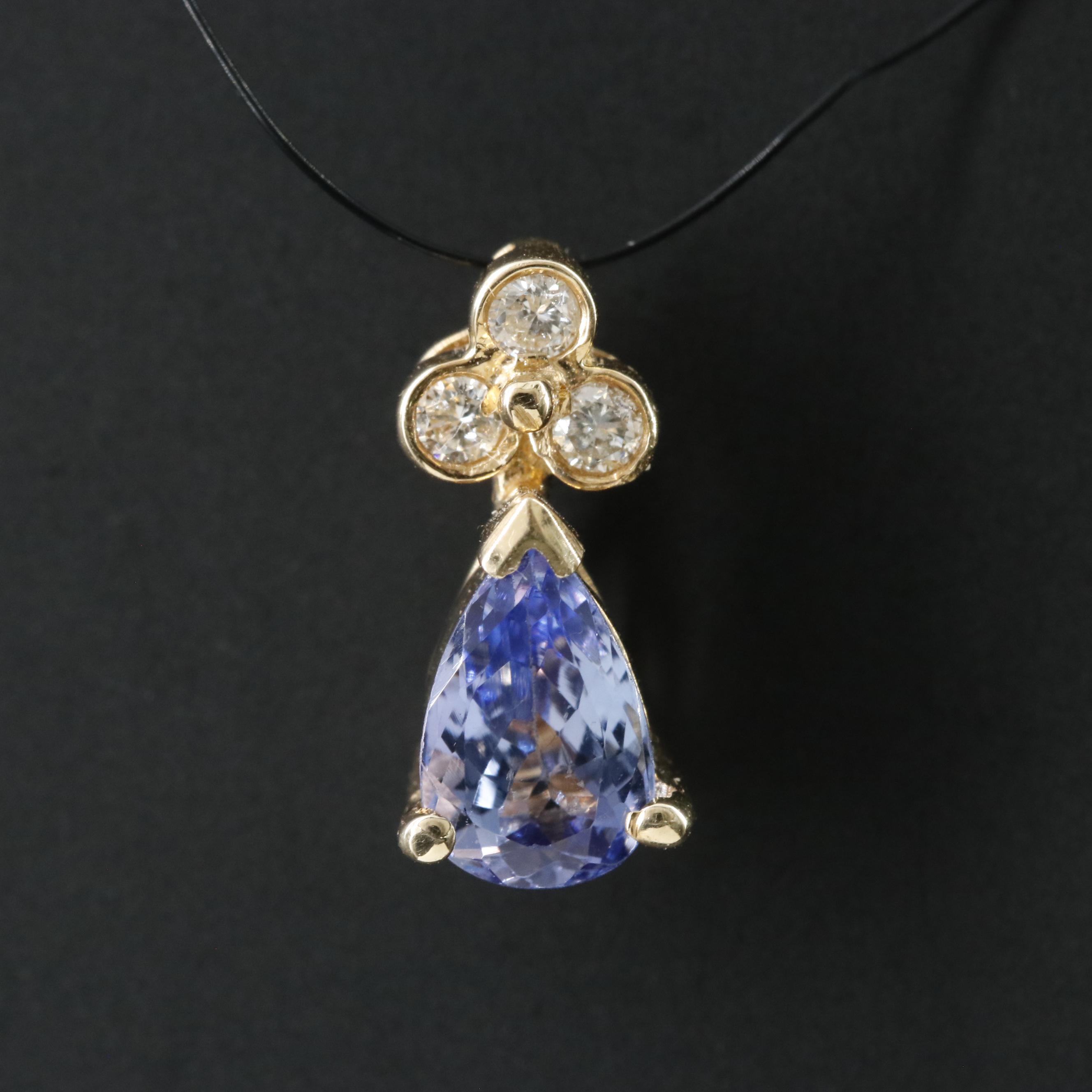 14K Tanzanite and Diamond Pendant