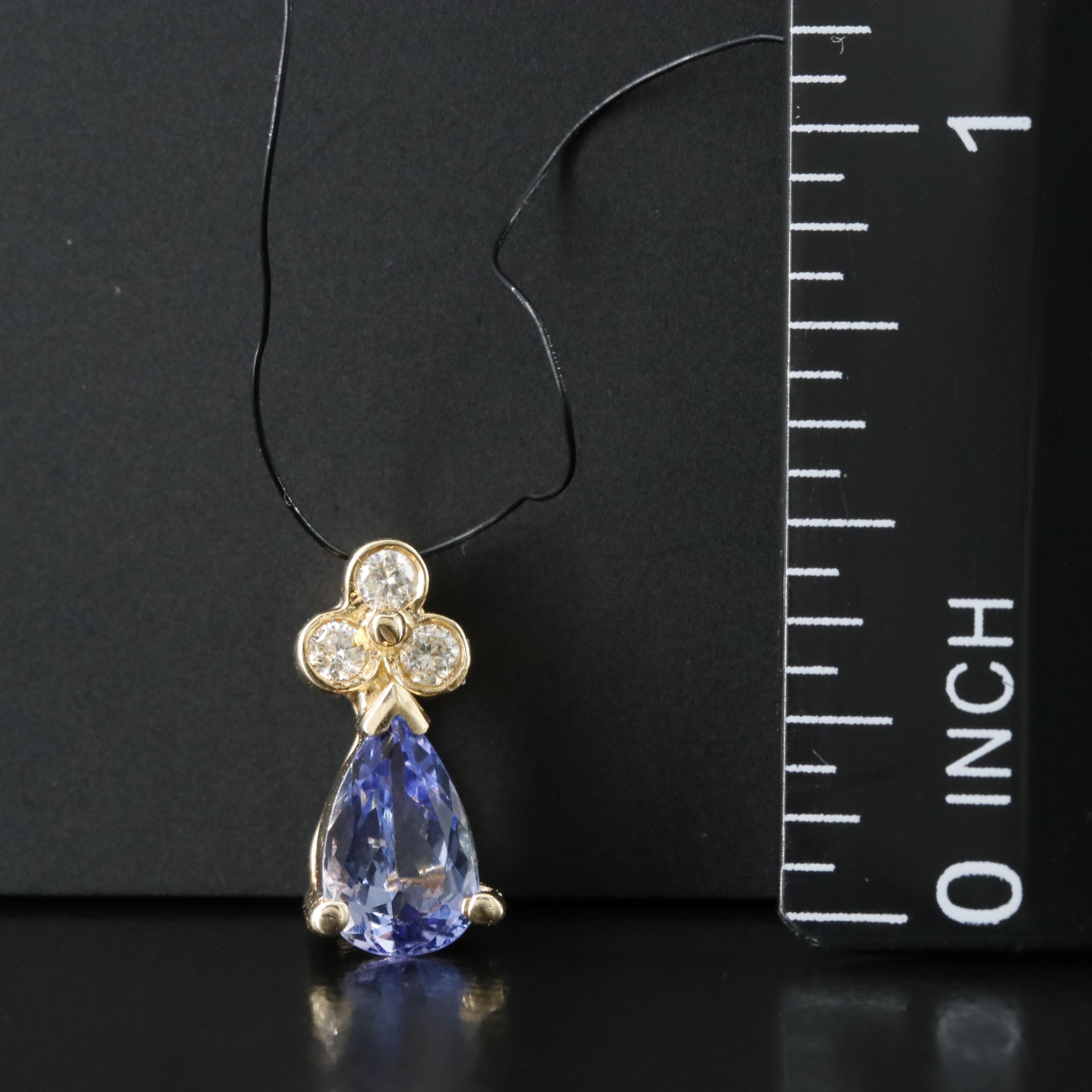 14K Tanzanite and Diamond Pendant