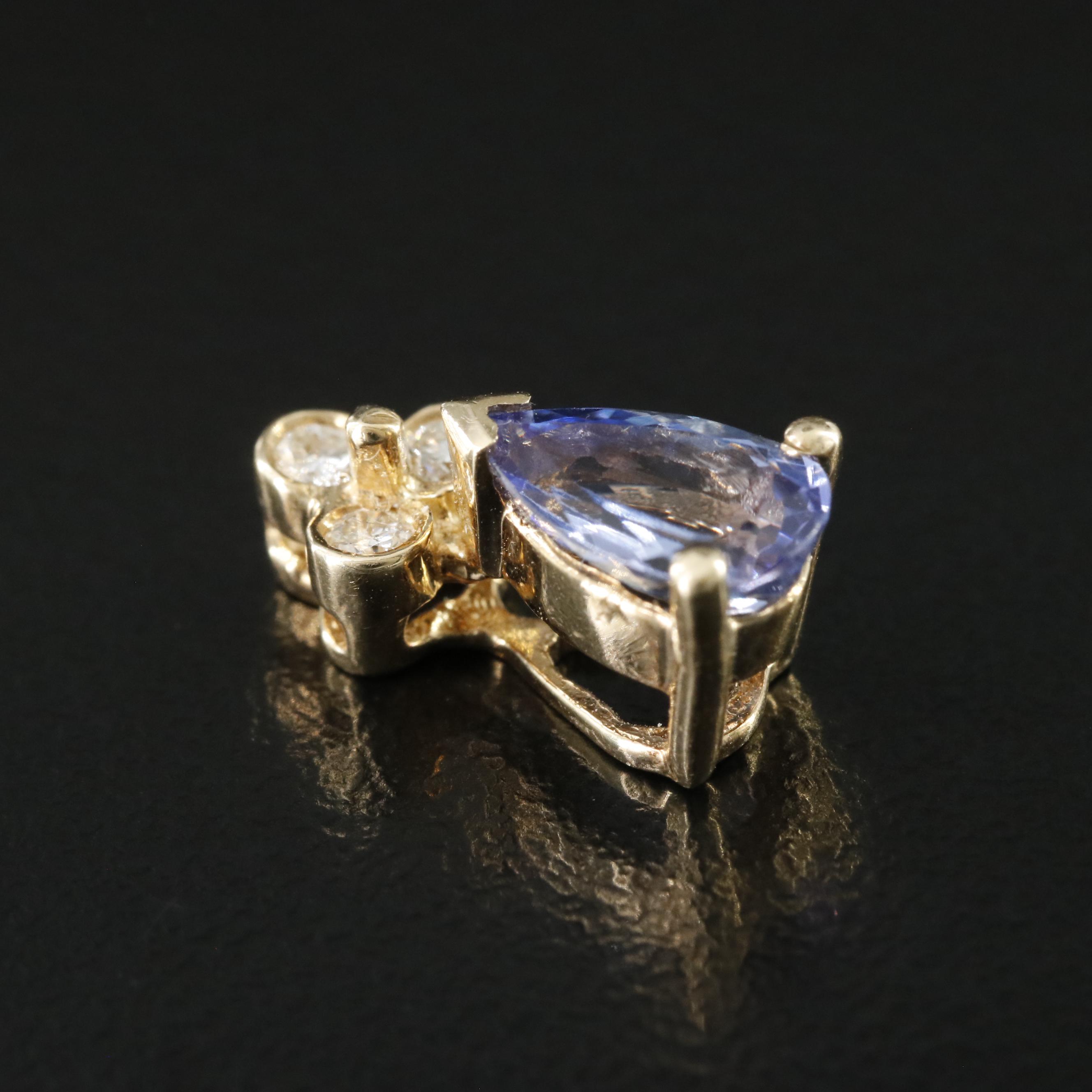 14K Tanzanite and Diamond Pendant