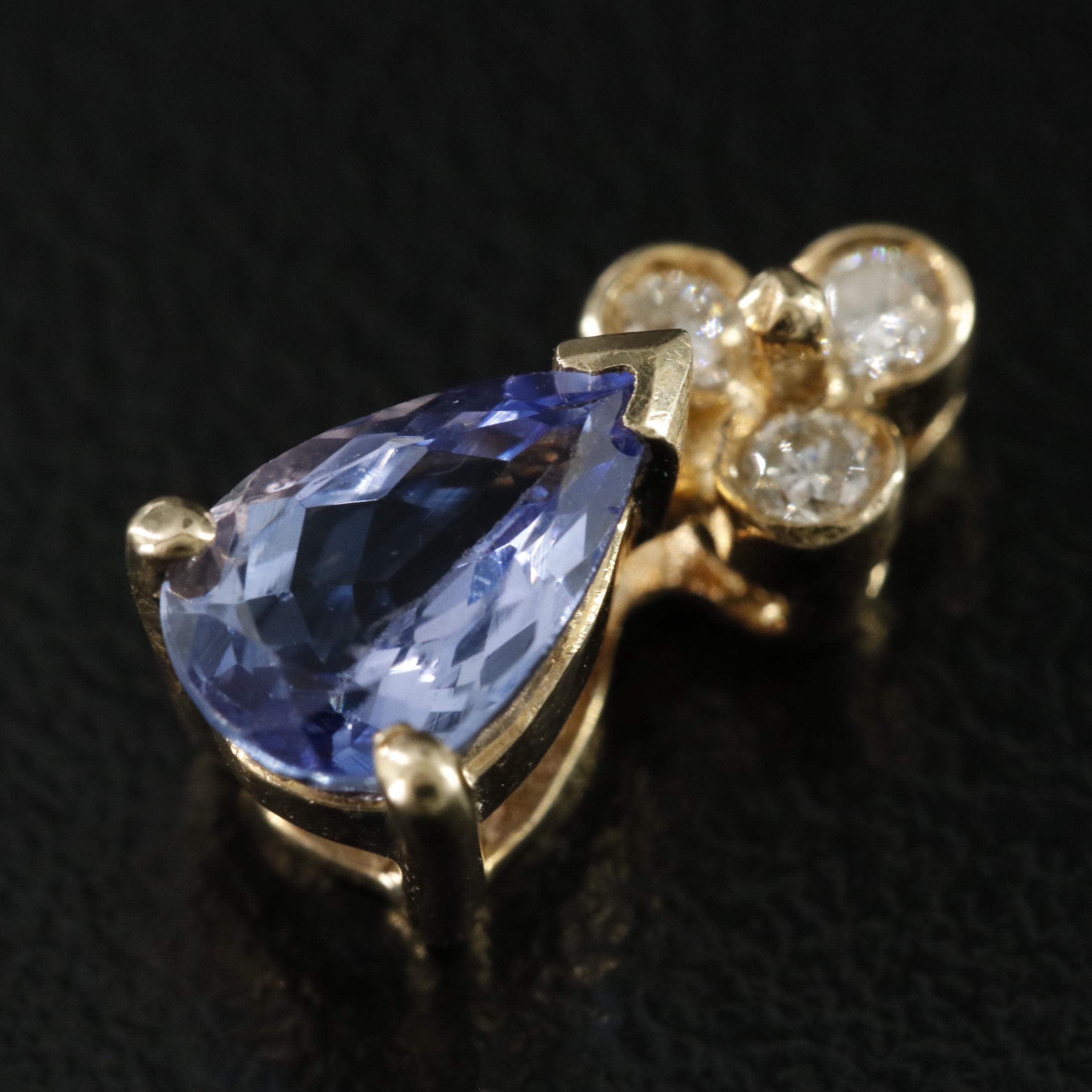 14K Tanzanite and Diamond Pendant